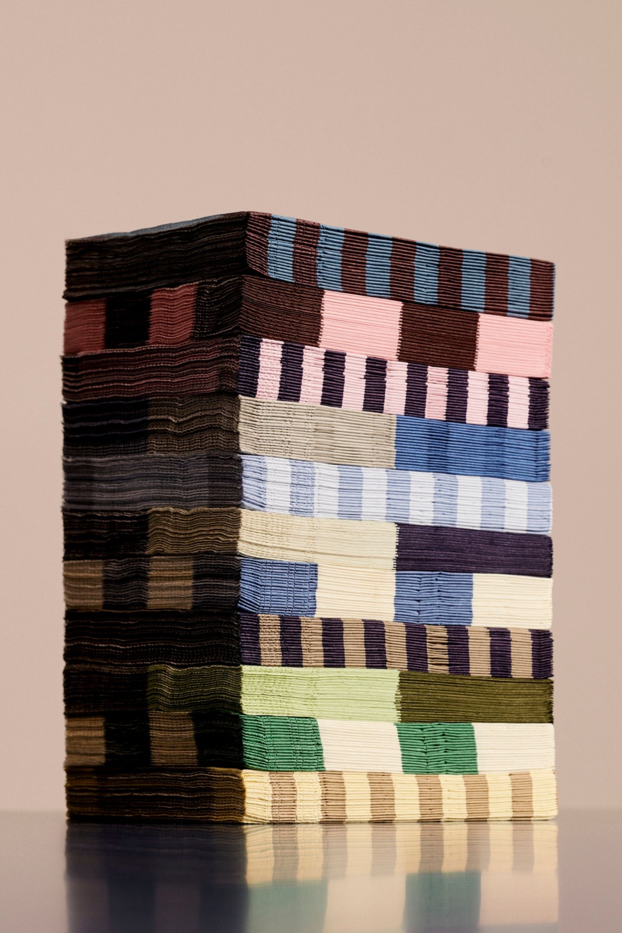 Pattern Napkins Set of 20 Lunch Cream and sand pillar stripe