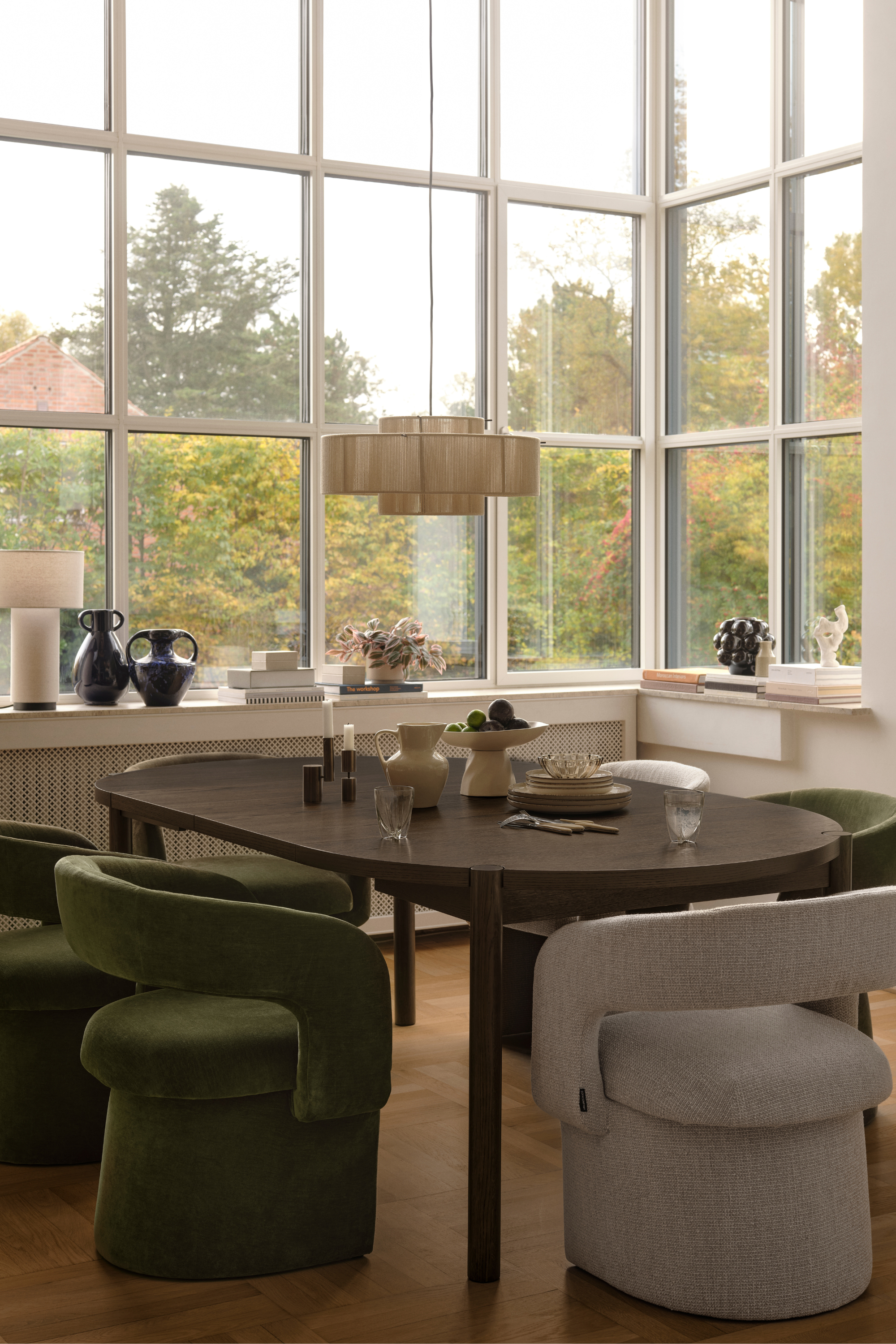 Asger Dining Chair, Moss Olive, Adjustable