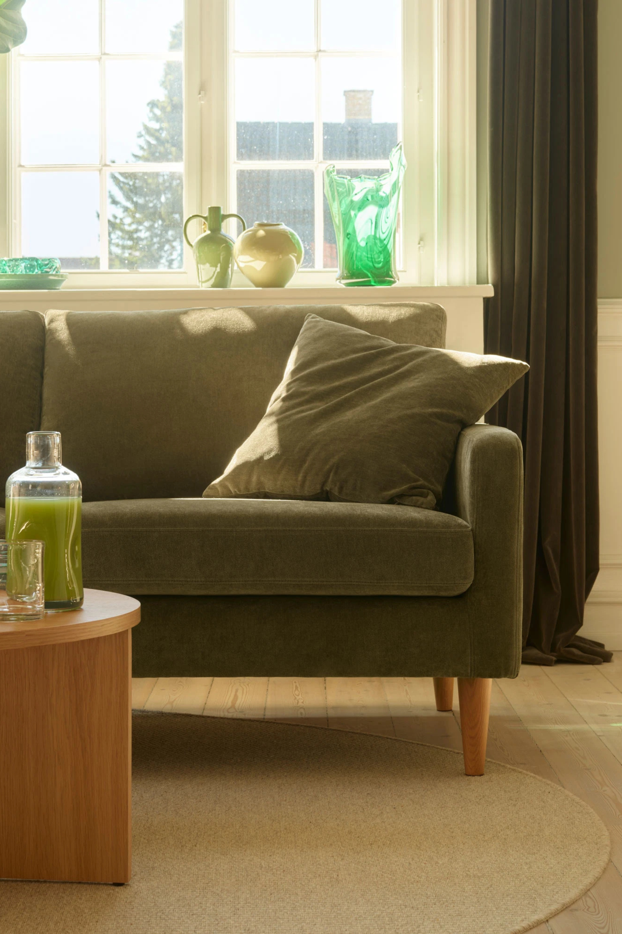 Astha 2-seater sofa Moss Olive