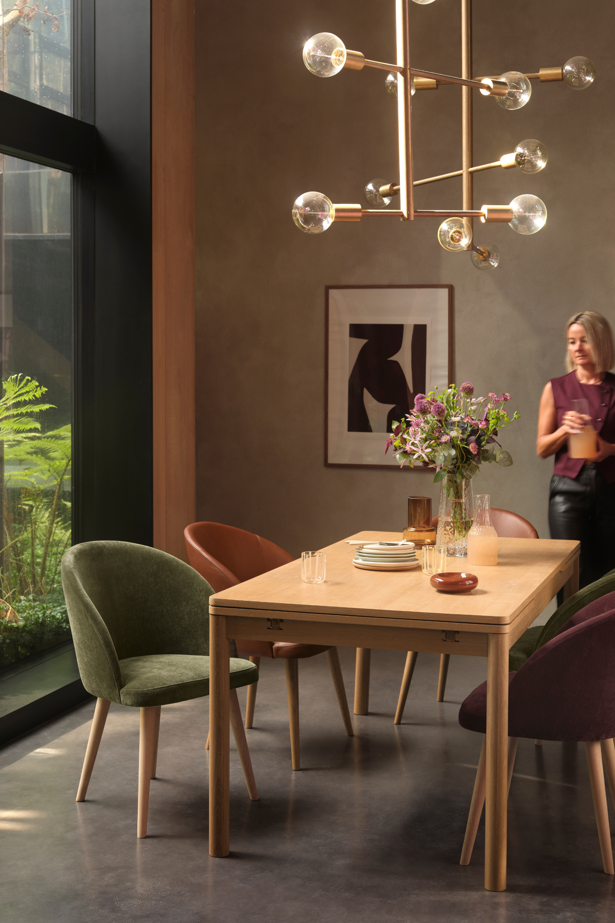 Holly Dining chair Moss Olive