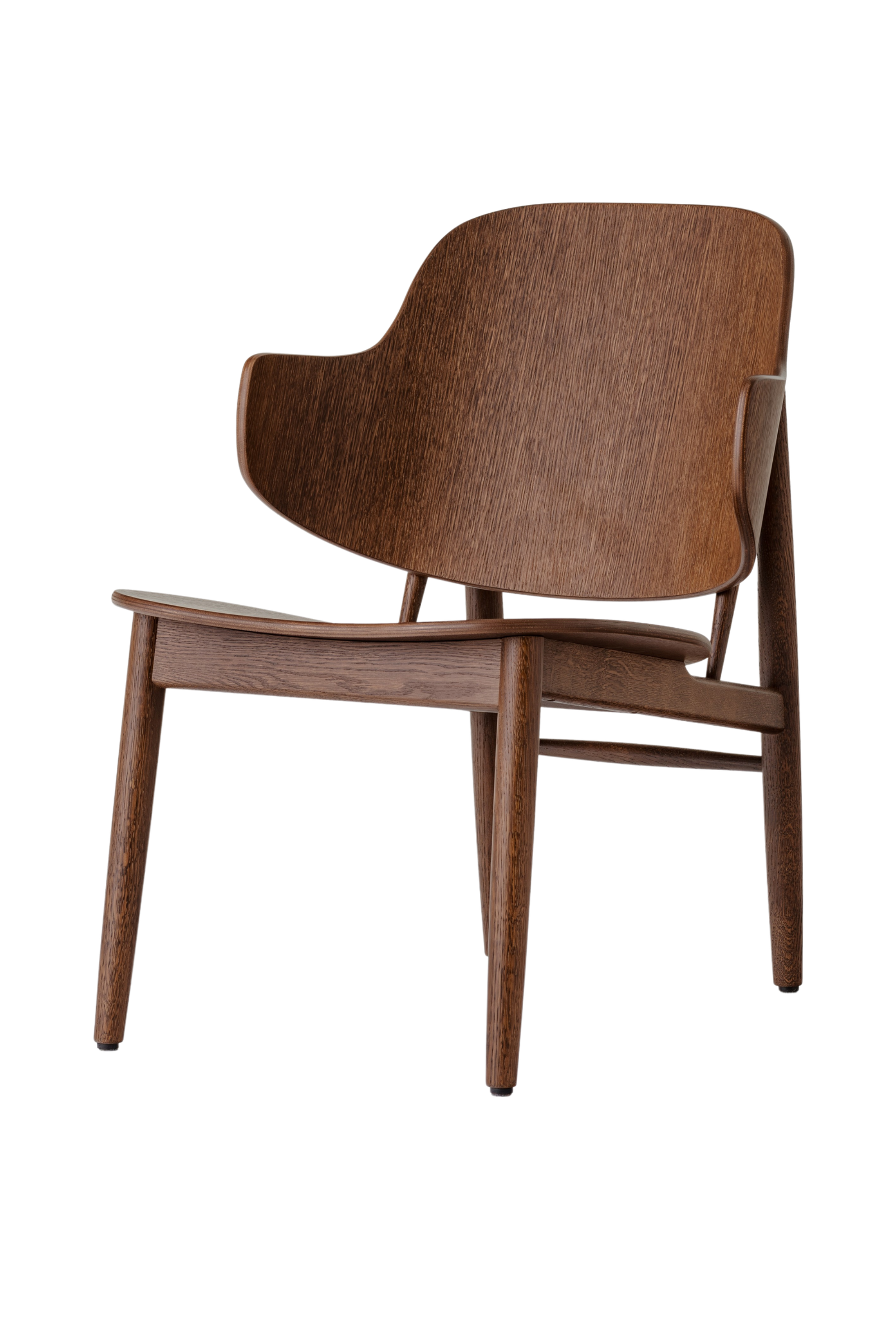 The Penguin Wooden Lounge Chair, red stained oak