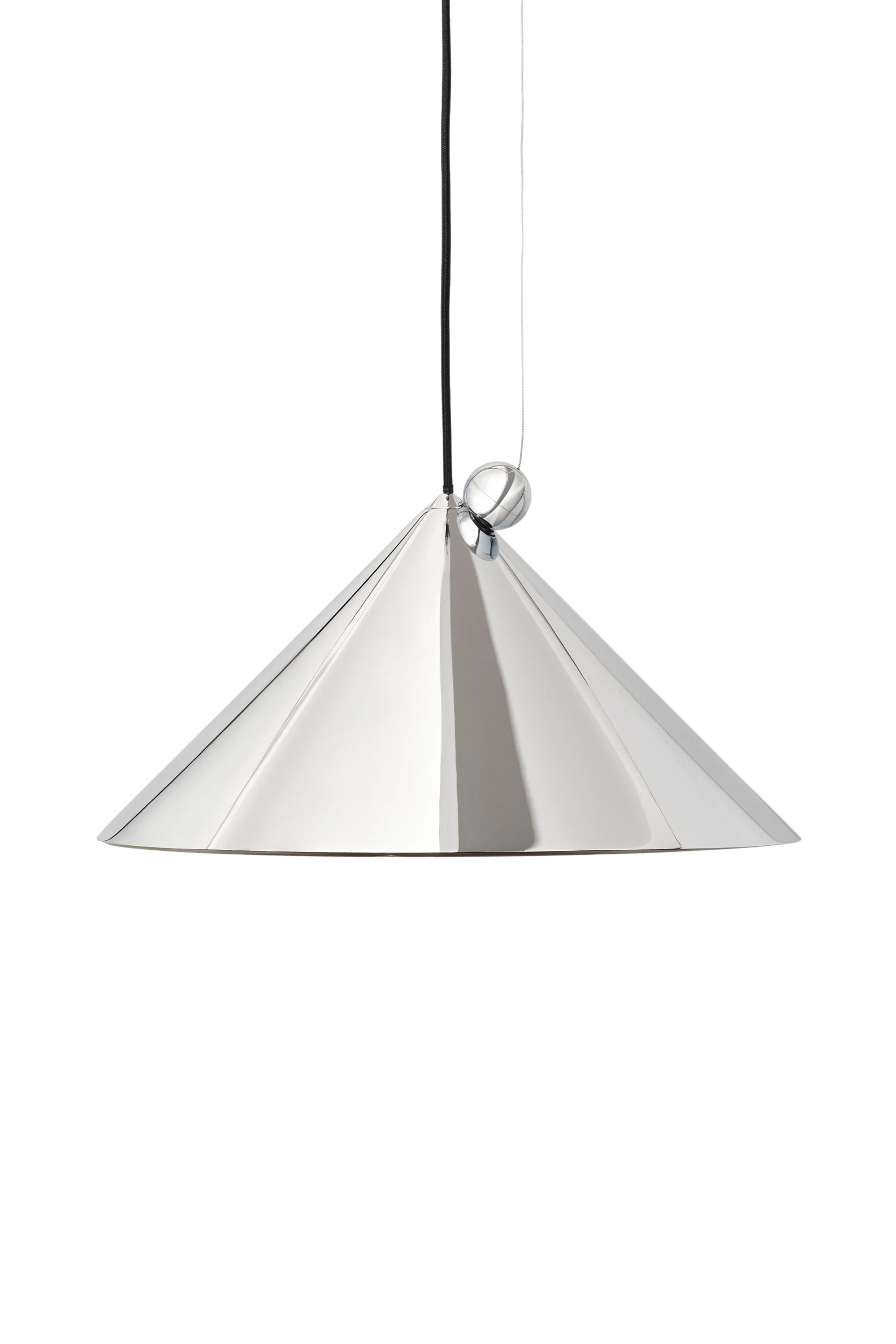 Pose Pendant, large, polished silver