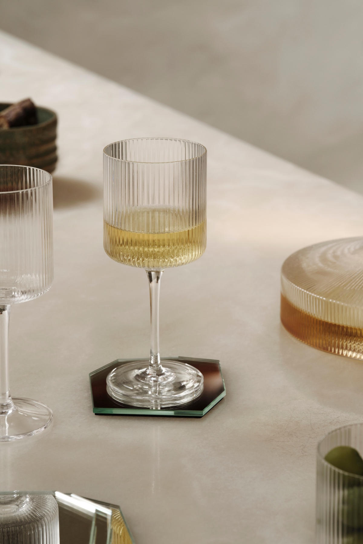 Ripple White Wine Glasses Clear