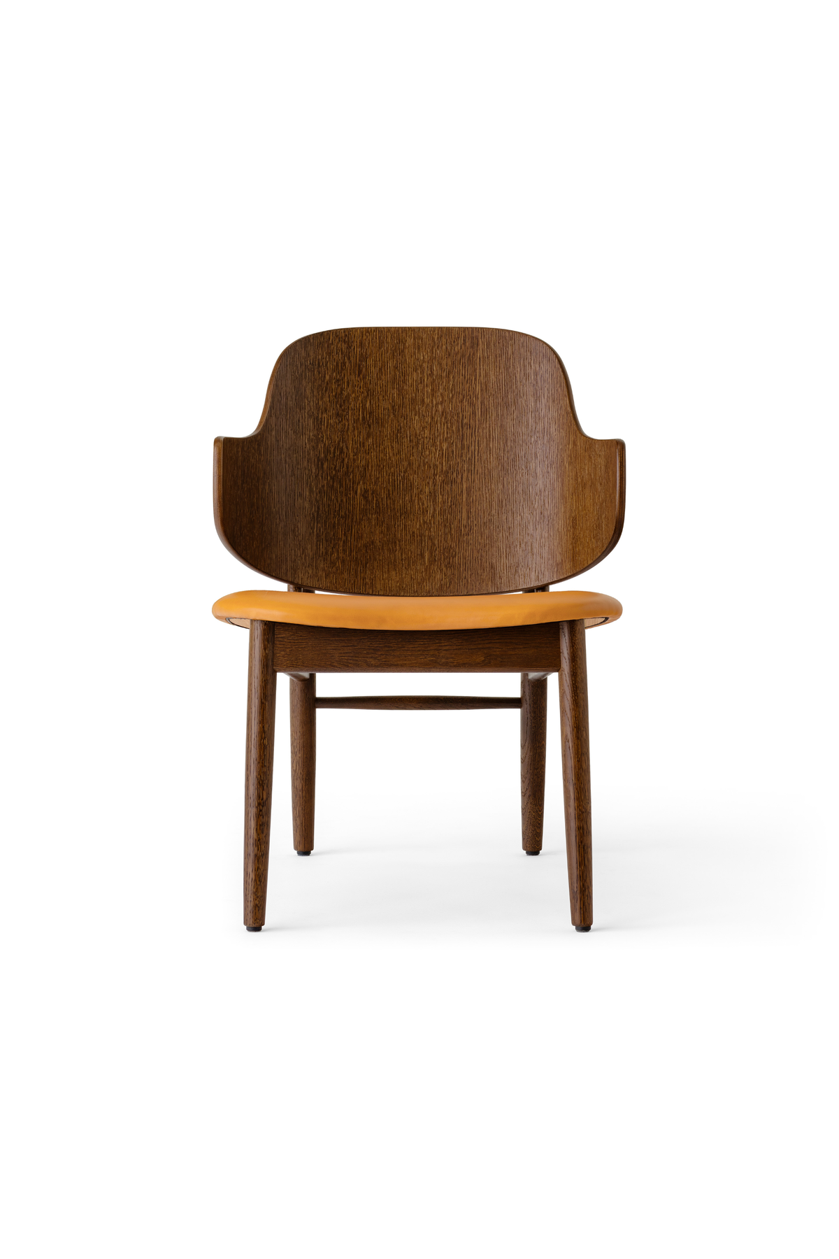 The Penguin Wooden Lounge Chair, red stained oak