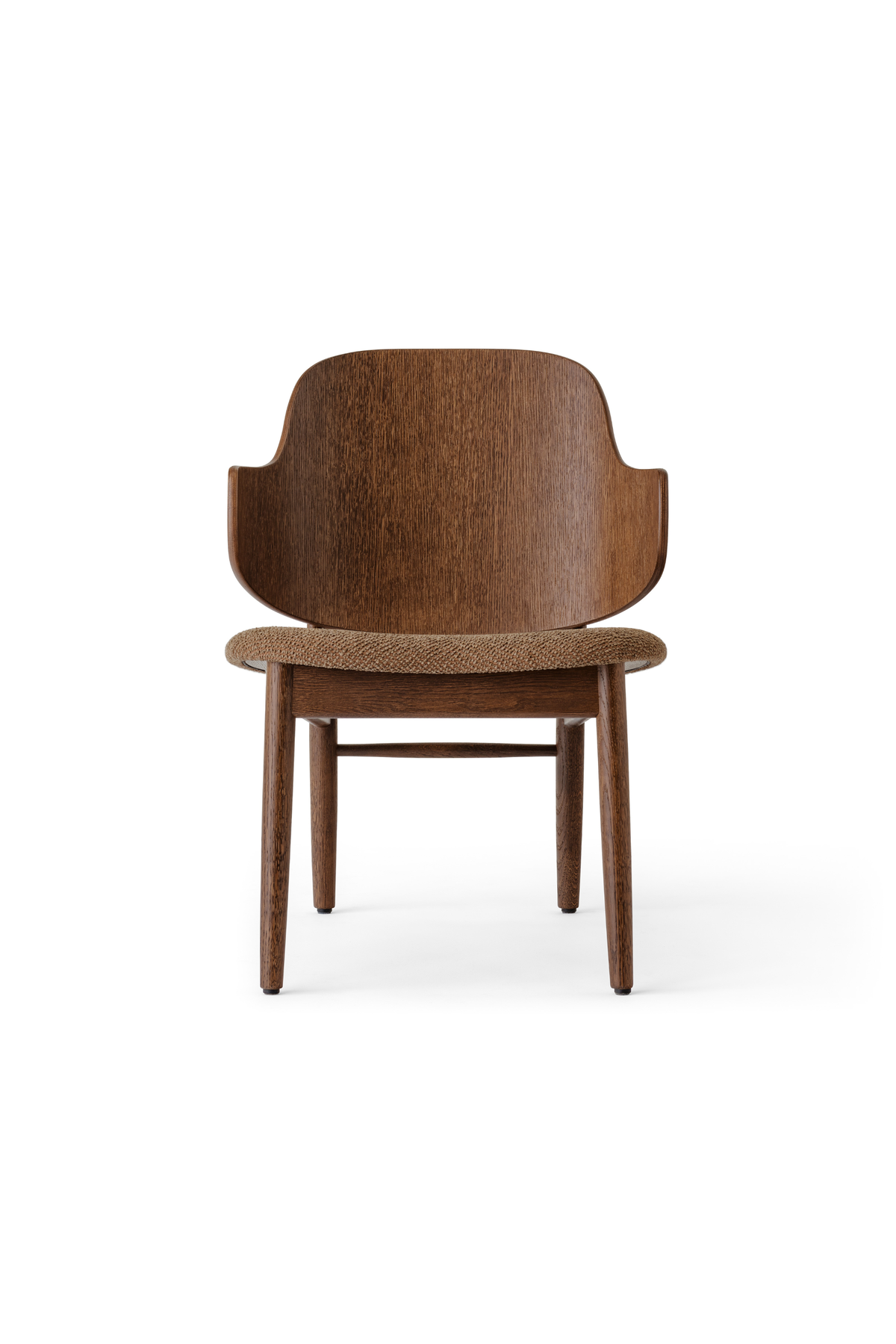 The Penguin Wooden Lounge Chair, red stained oak