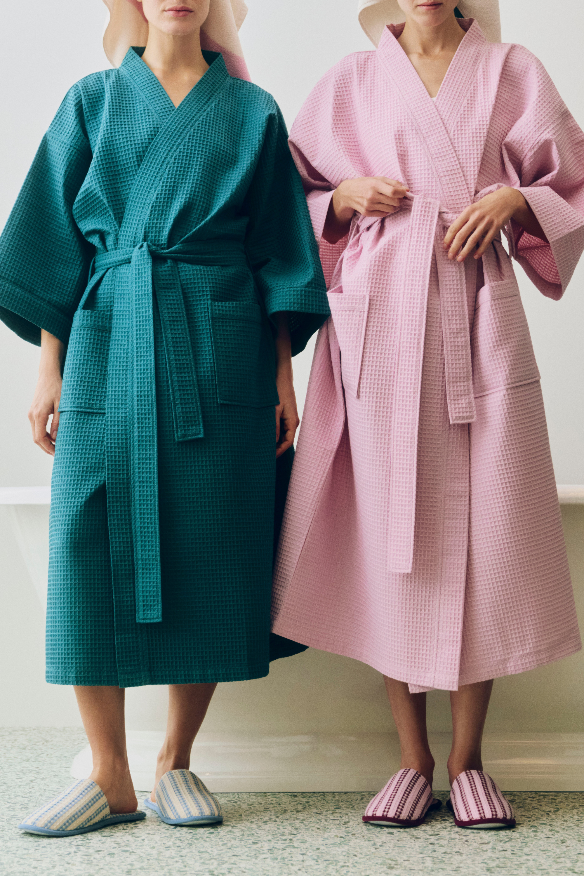 Waffle Bathrobe, cool pink