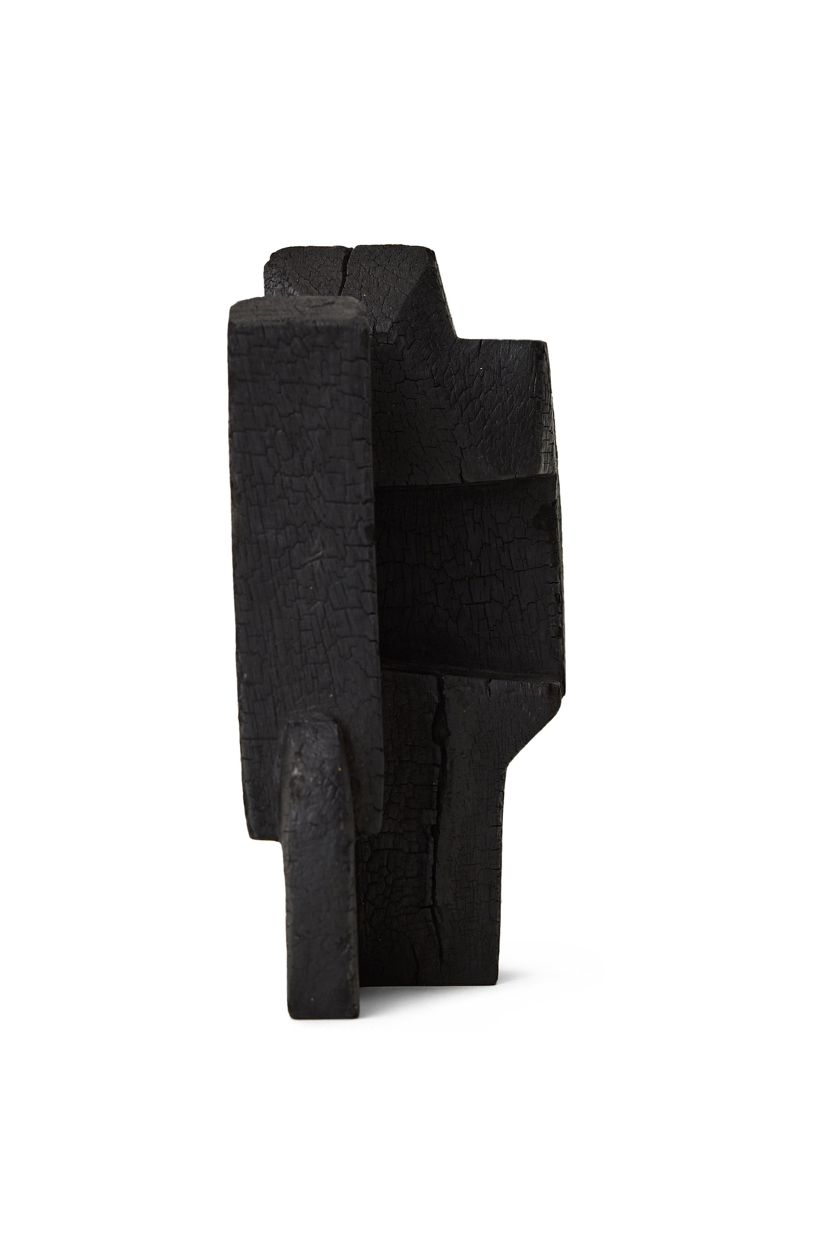 Burned wooden sculpture