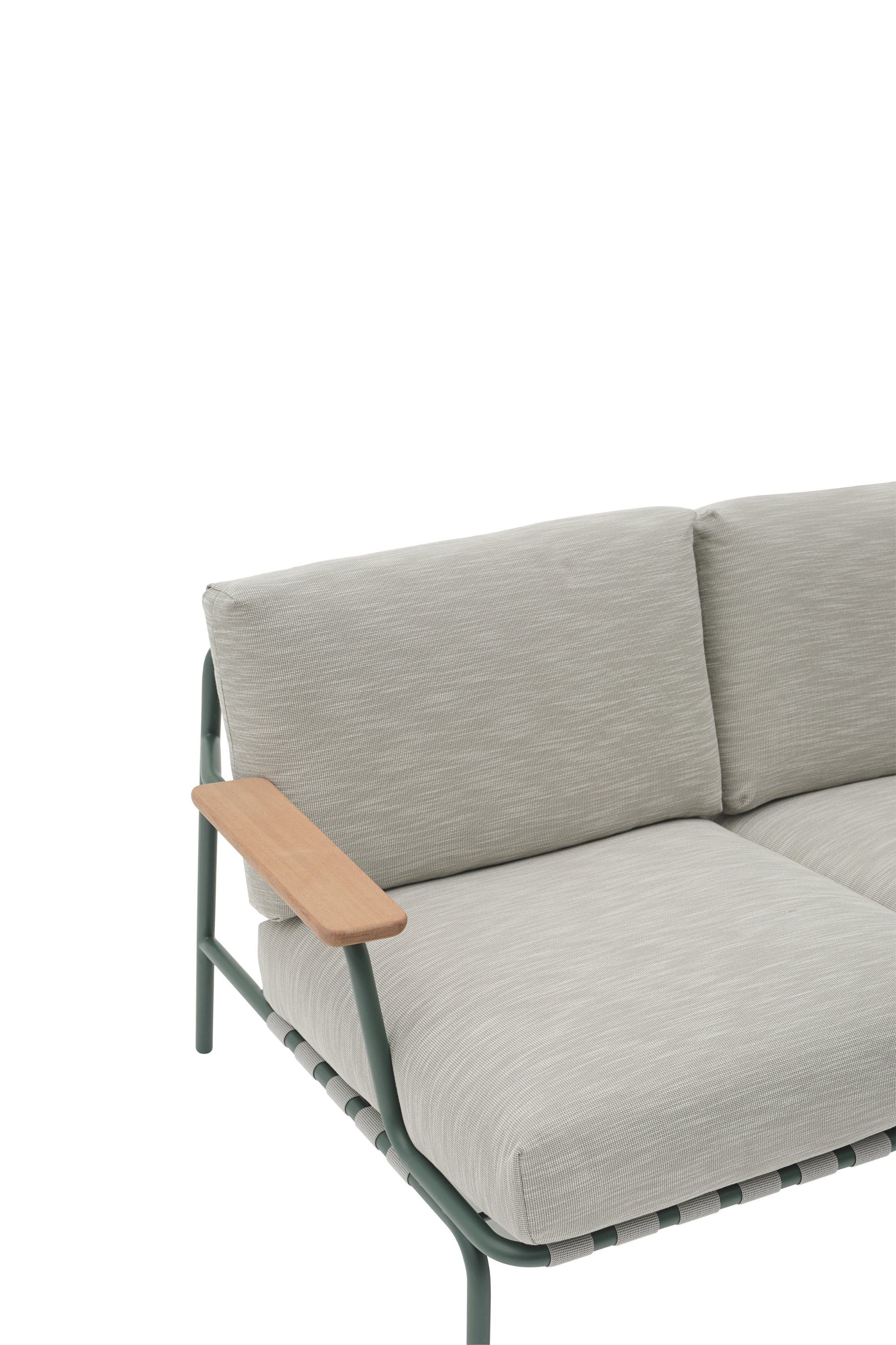 Settle Kültéri 2 személyes Kanapé, bordázott / sötétzöld