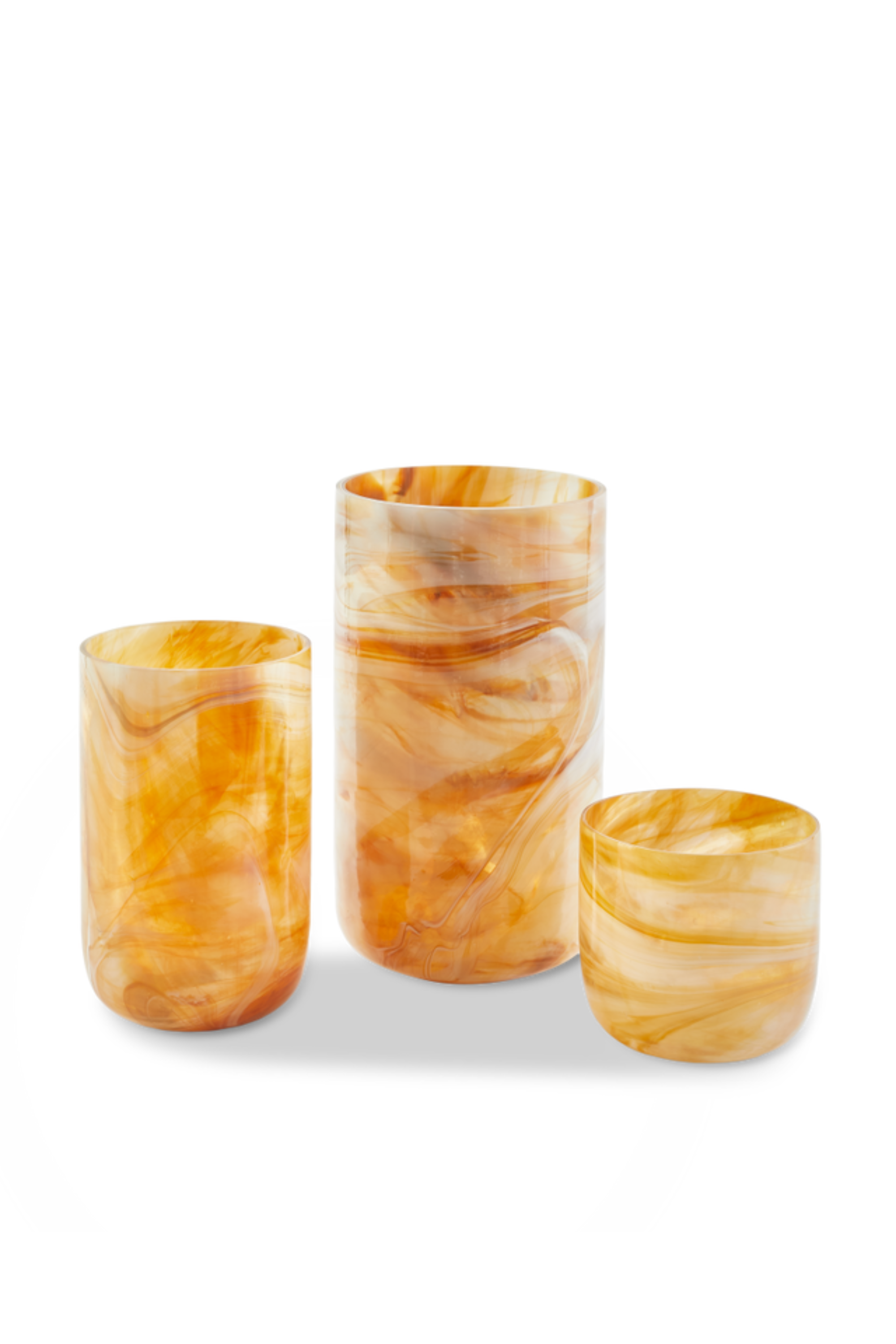 Marbled Glass beige vase, medium