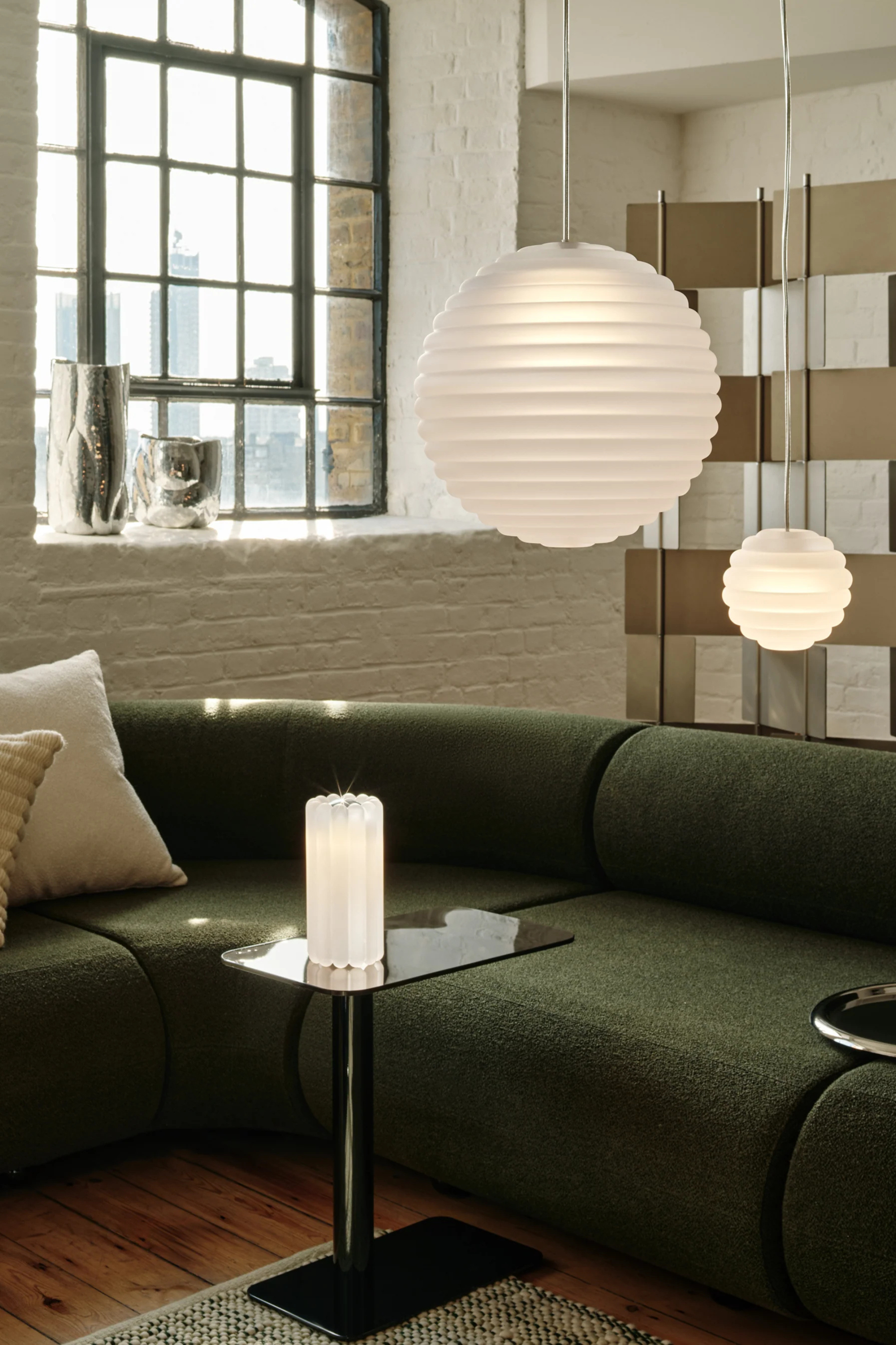 Press Medium Sphere Pendant, frosted