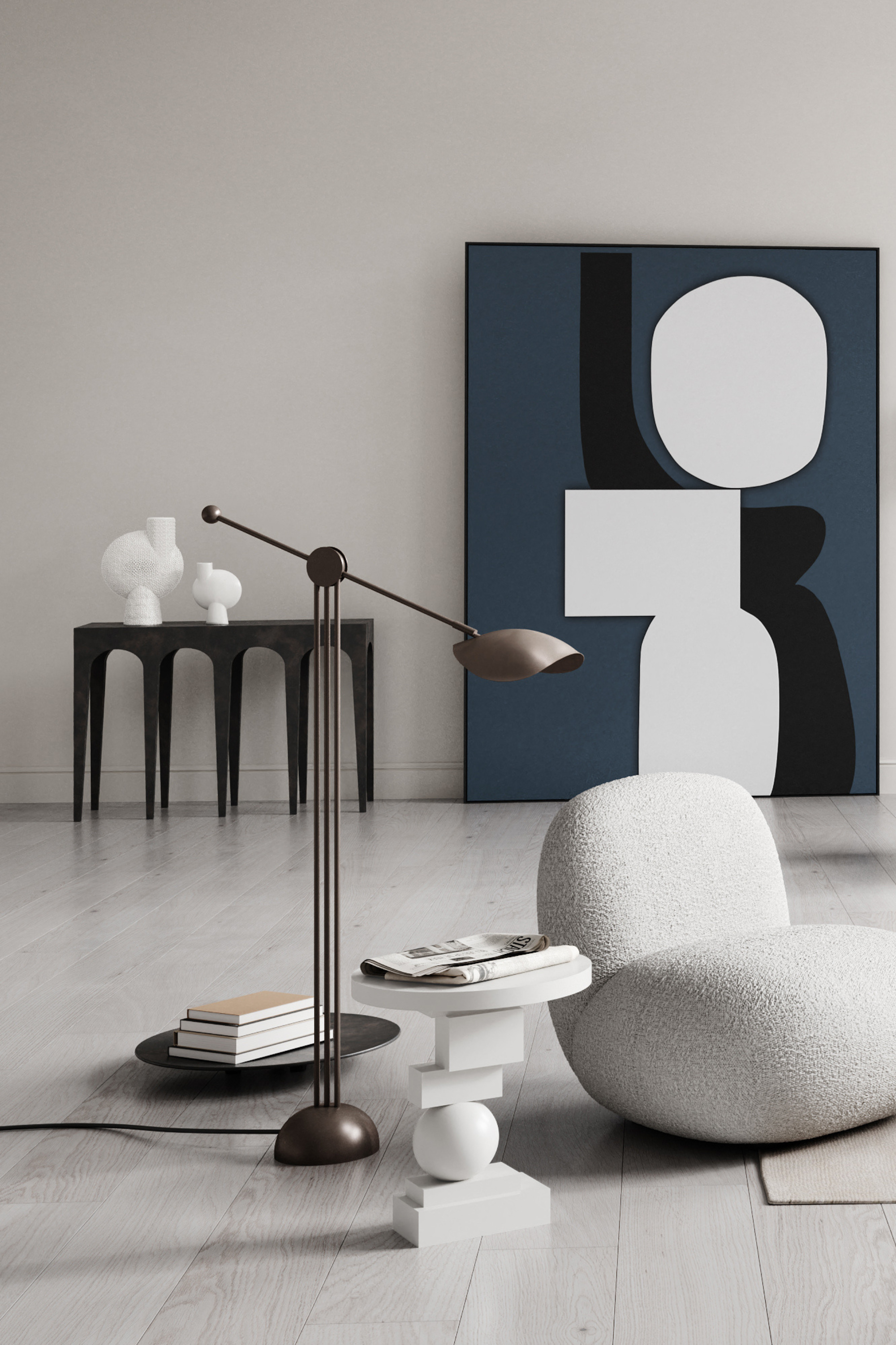 Sphere Vase Bubl Shisen Big bone white