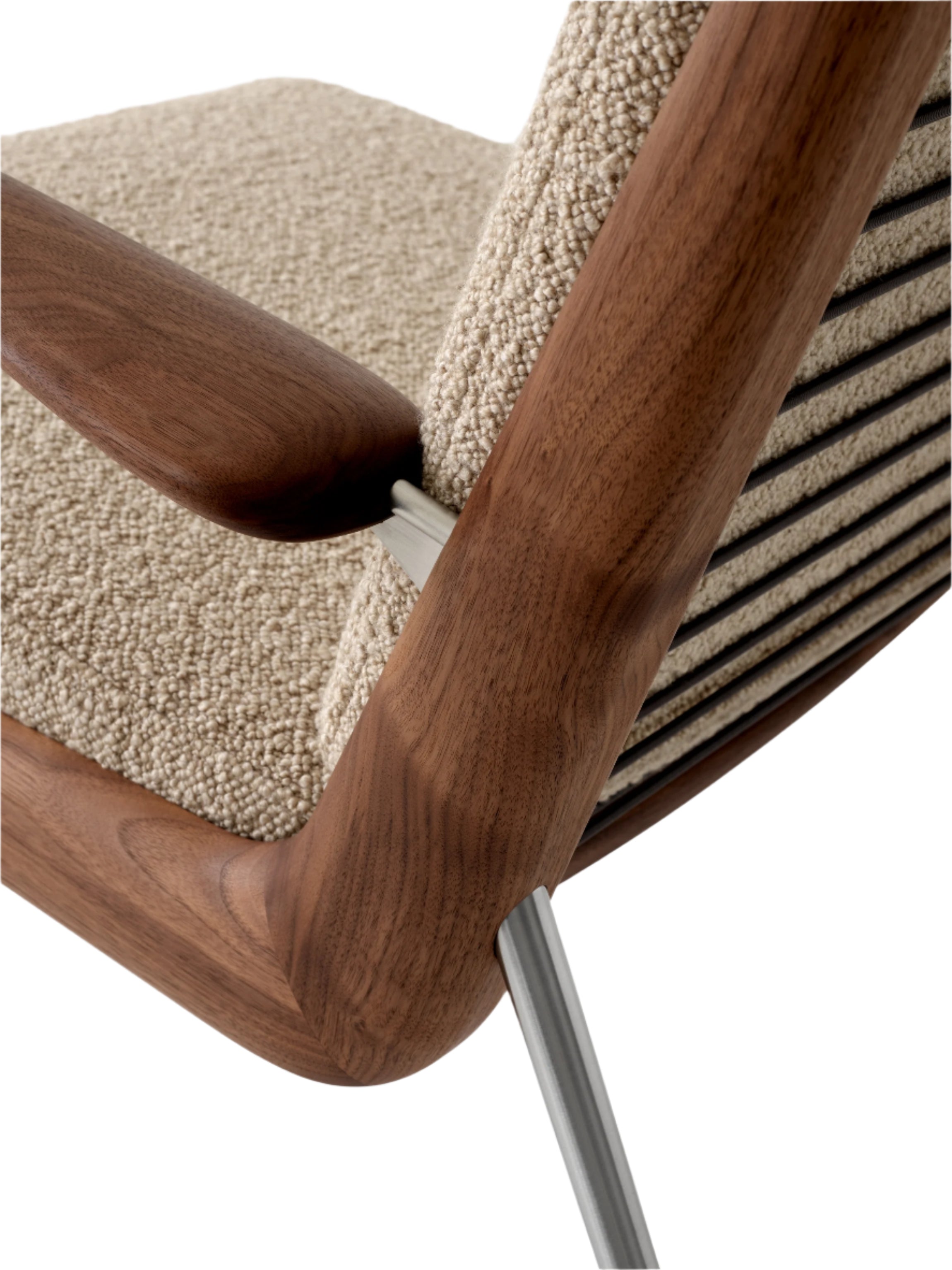 Boomerang HM2 Oiled Walnut Stainless Steel Lounge Chair | &Tradition | Home of Solinfo