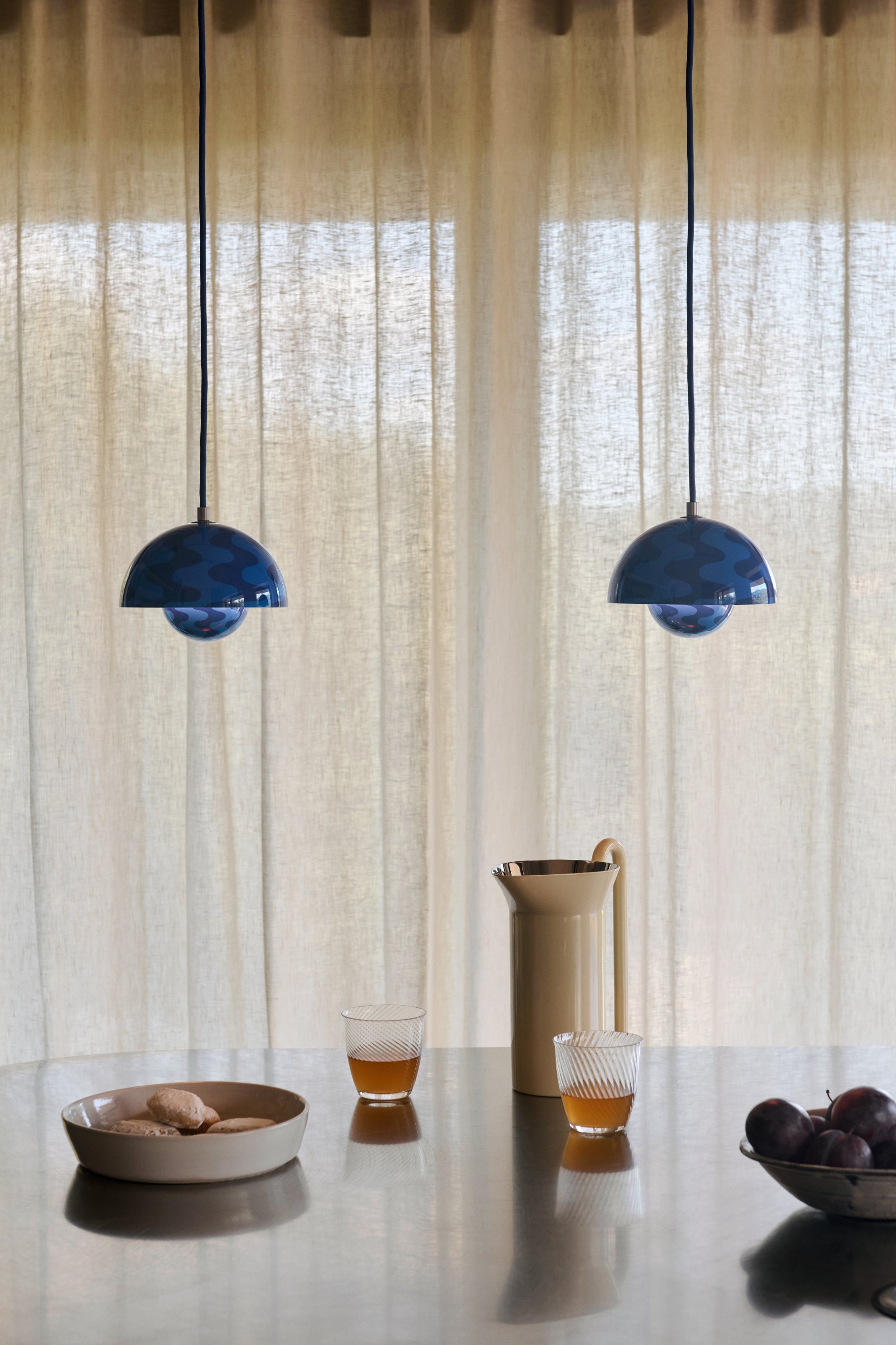 Flowerpot VP10 Pendant Cobalt Blue & Twilight Blue Pattern