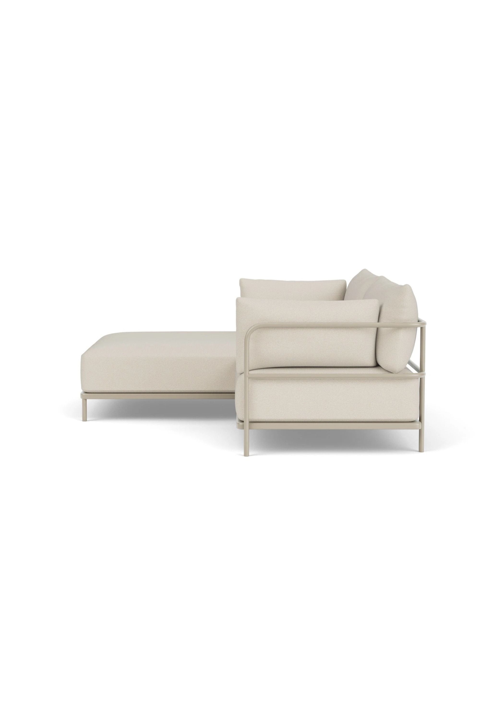 Vincent Outdoor 3-seater chaise left modular sofa Sandshell