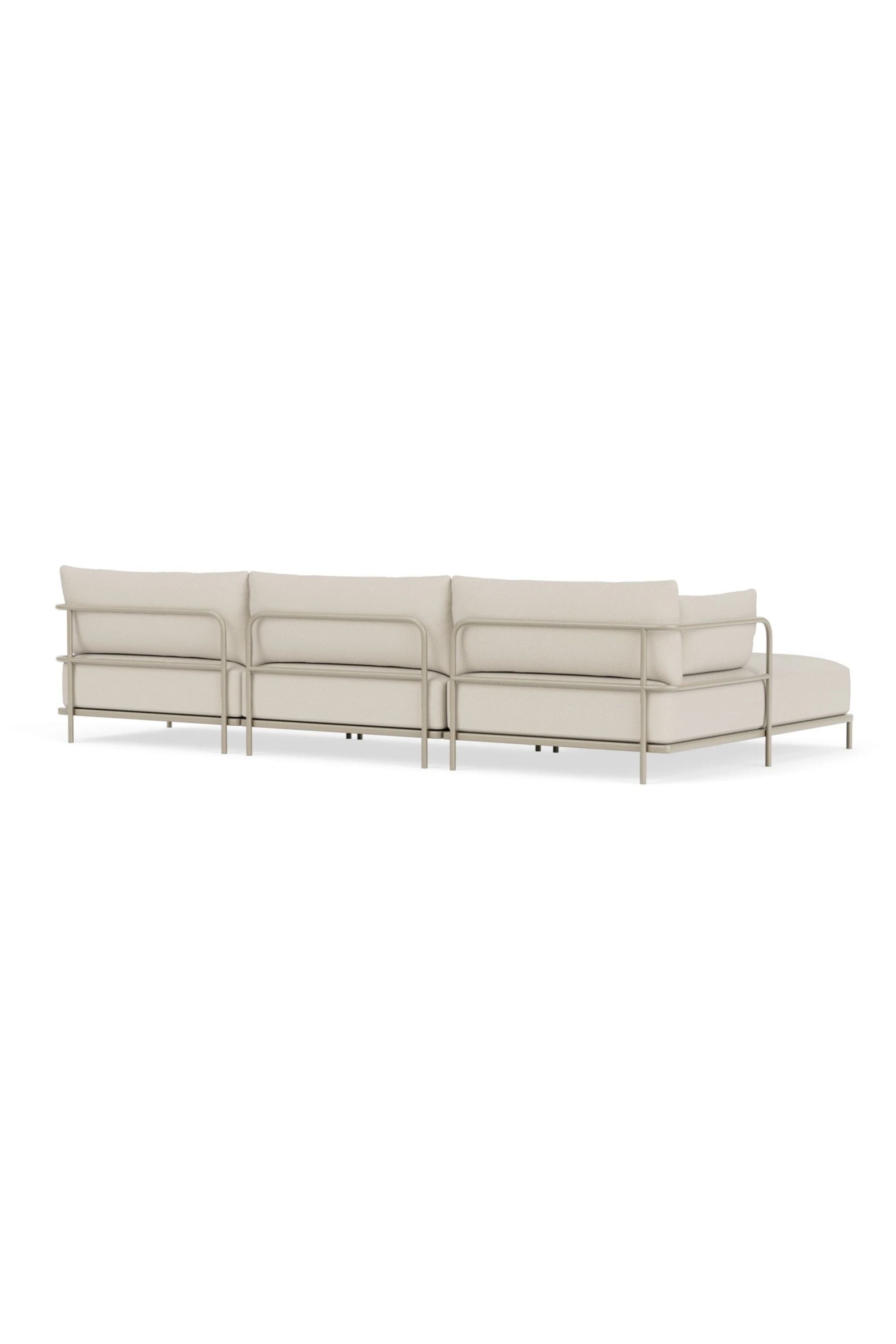 Vincent Outdoor 4-seater chaise left modular sofa Sandshell