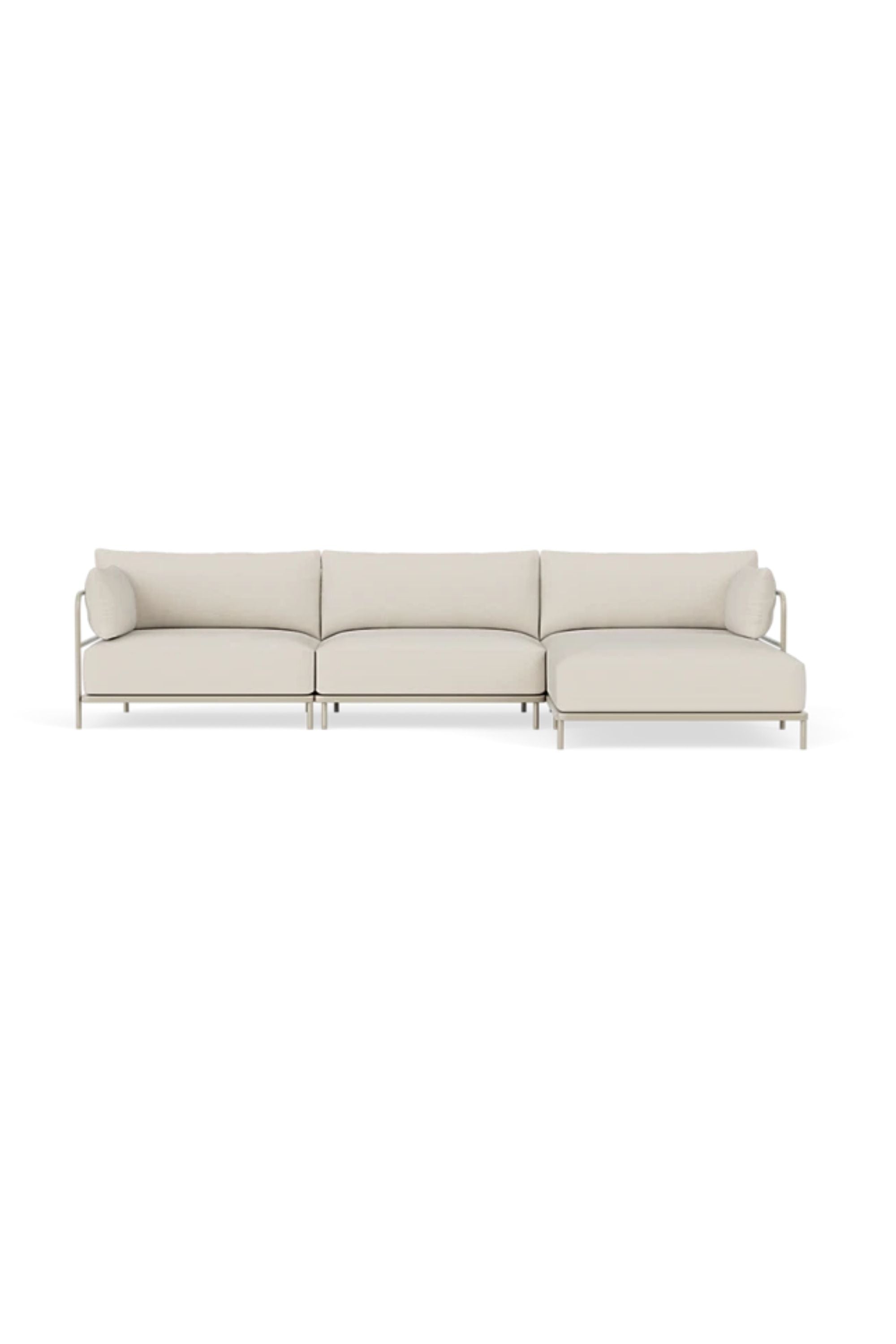 Vincent Outdoor 4-seater chaise right modular sofa Sandshell