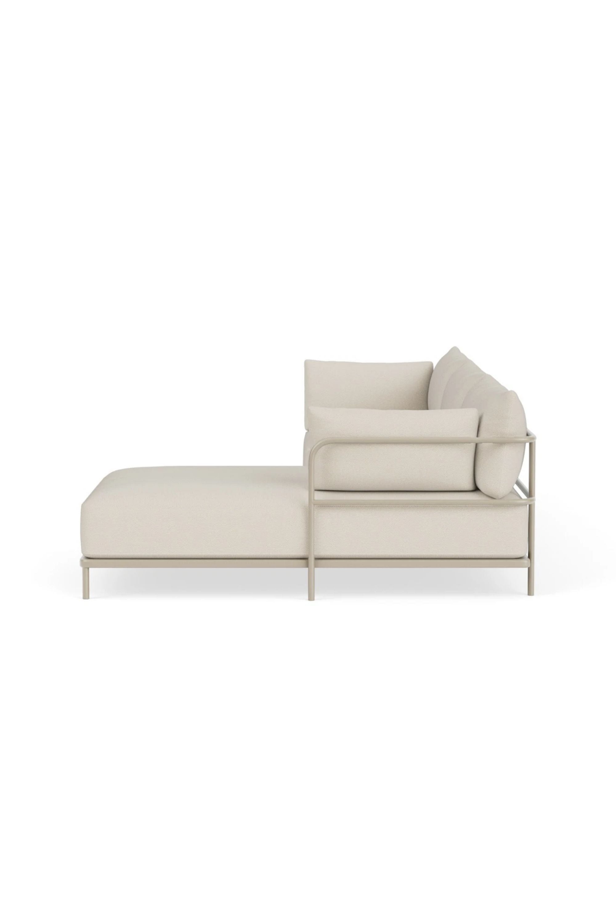 Vincent Outdoor 4-seater chaise right modular sofa Sandshell