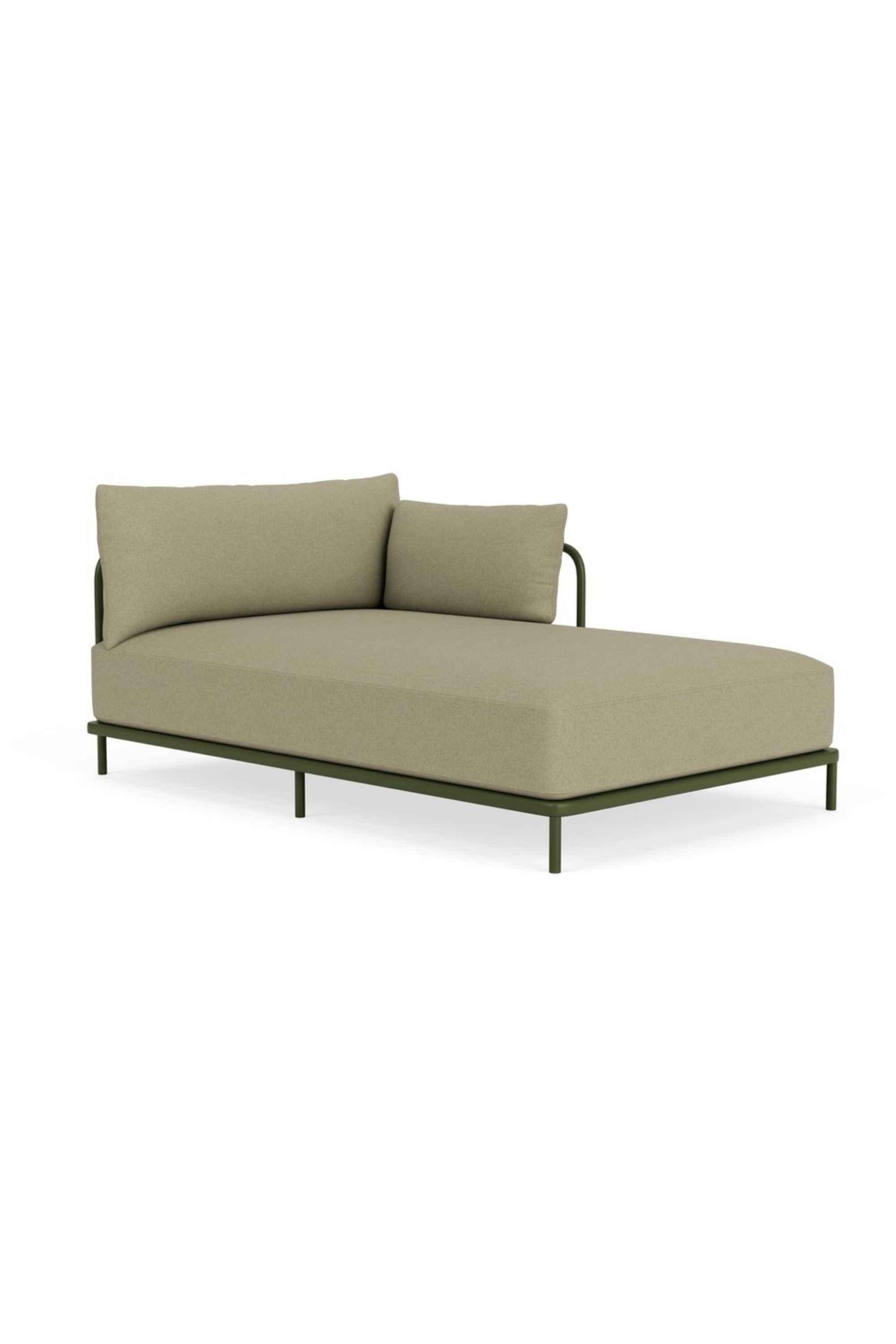 Vincent Outdoor Chaise longue arm right Clary Sage Green