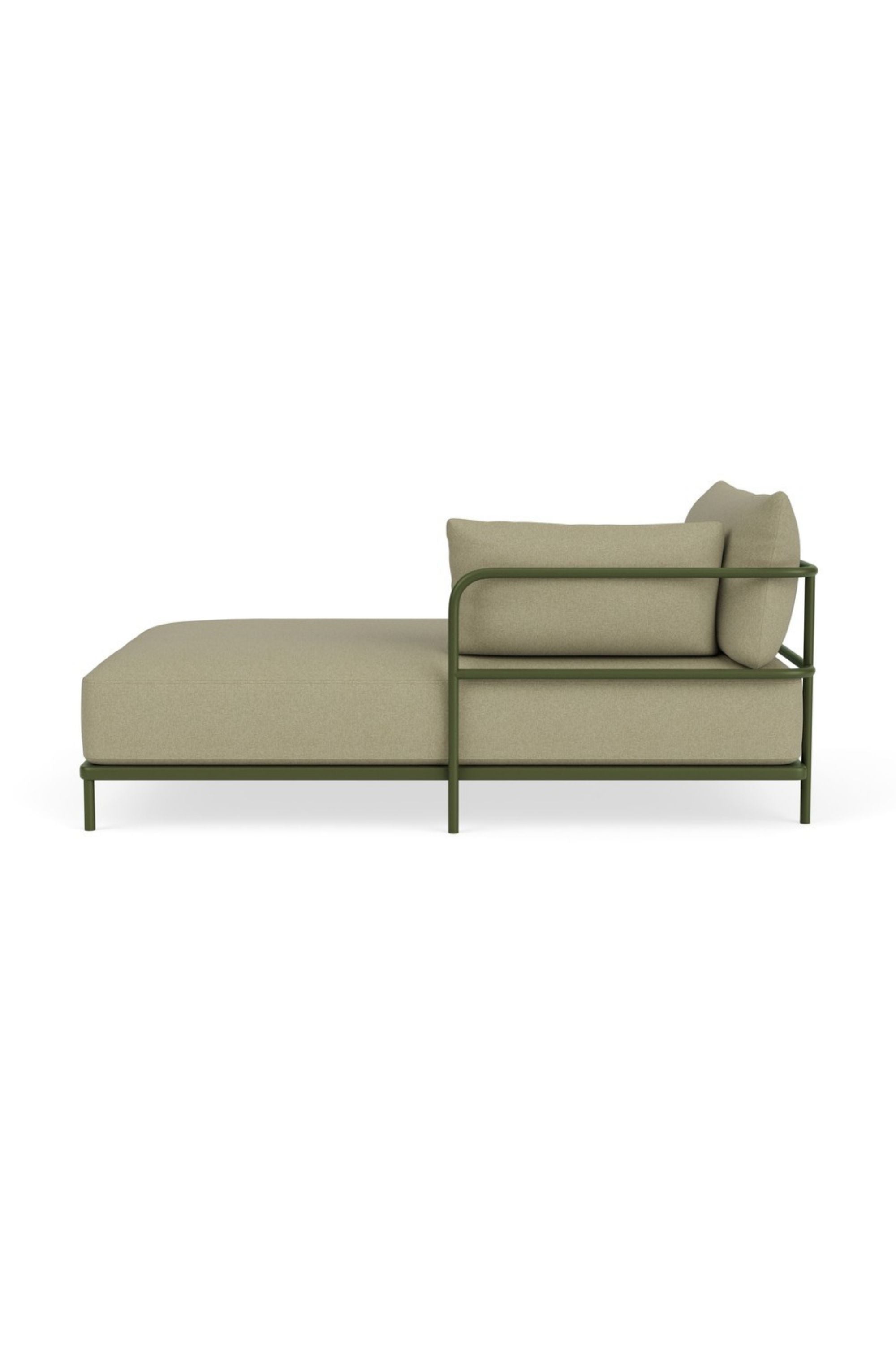Vincent Outdoor Chaise longue arm right Clary Sage Green