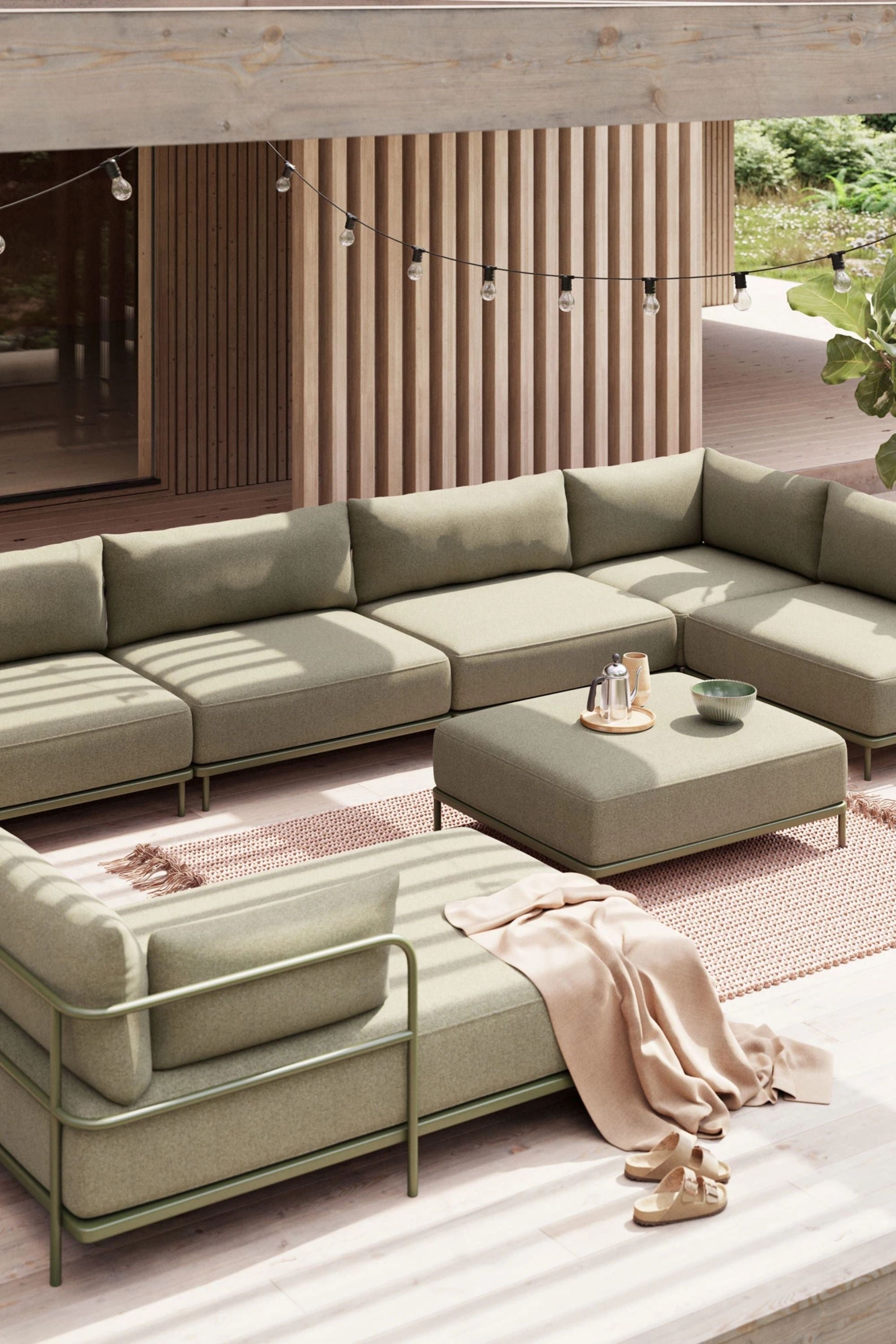 Vincent kültéri sarok modul Clary Sage Green