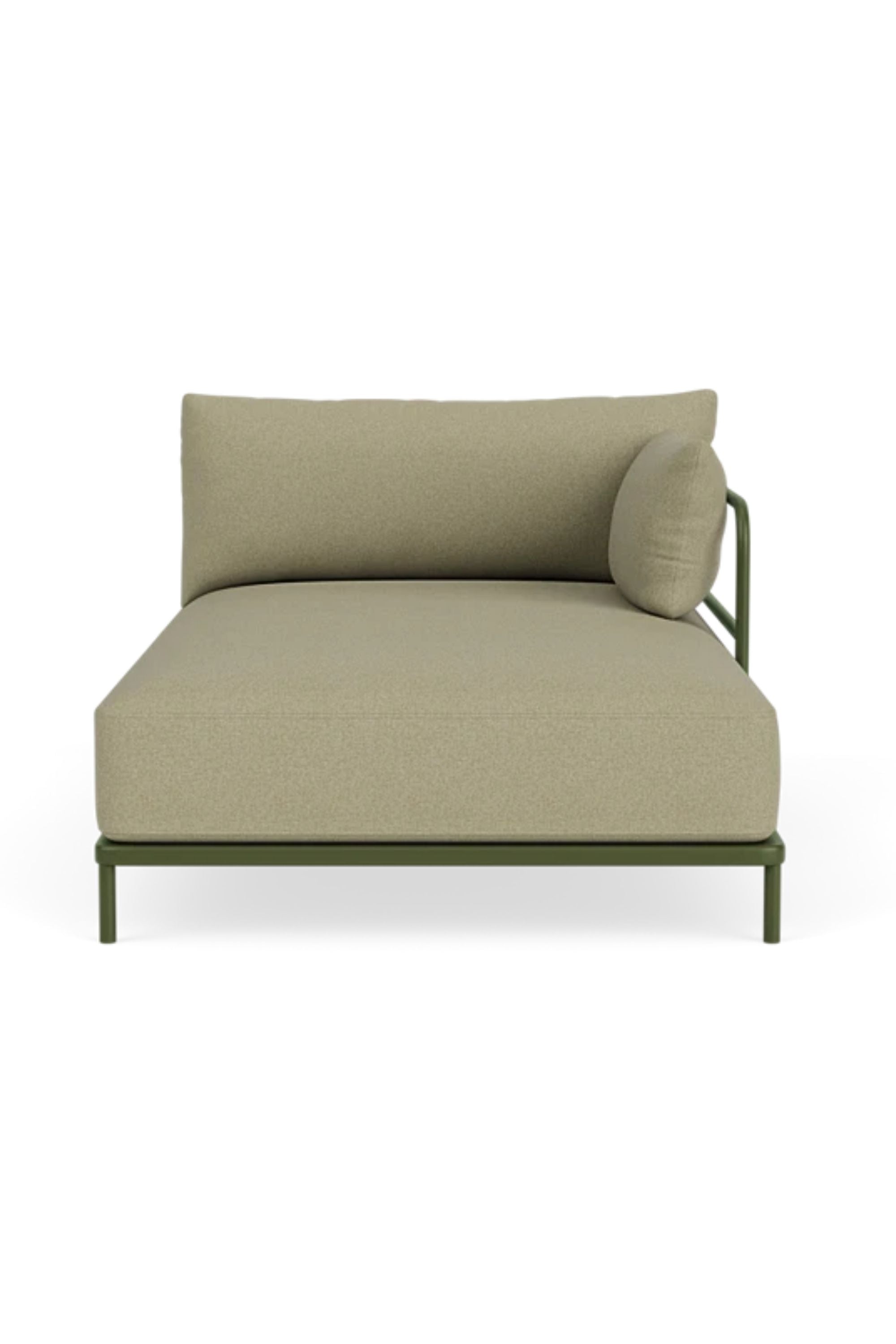 Vincent Outdoor Chaise longue arm right Clary Sage Green