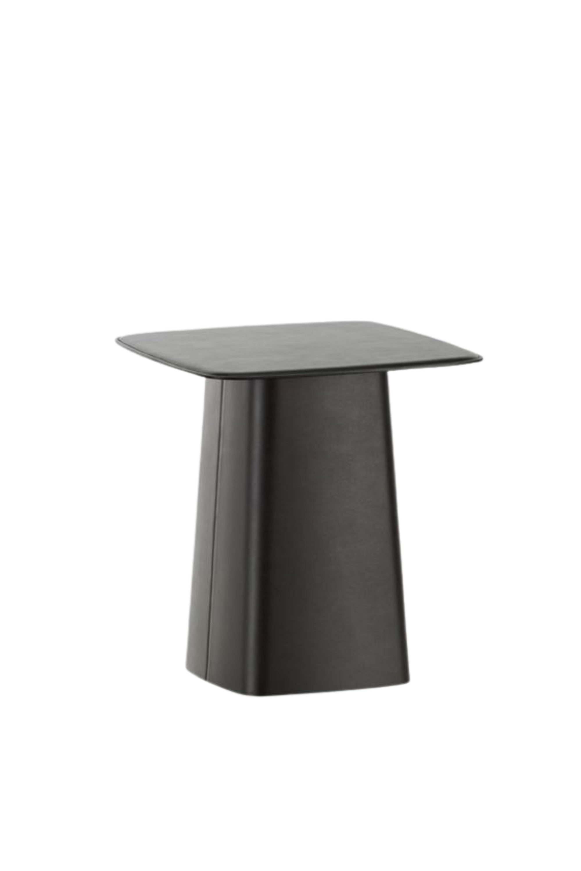 Metal side table leather