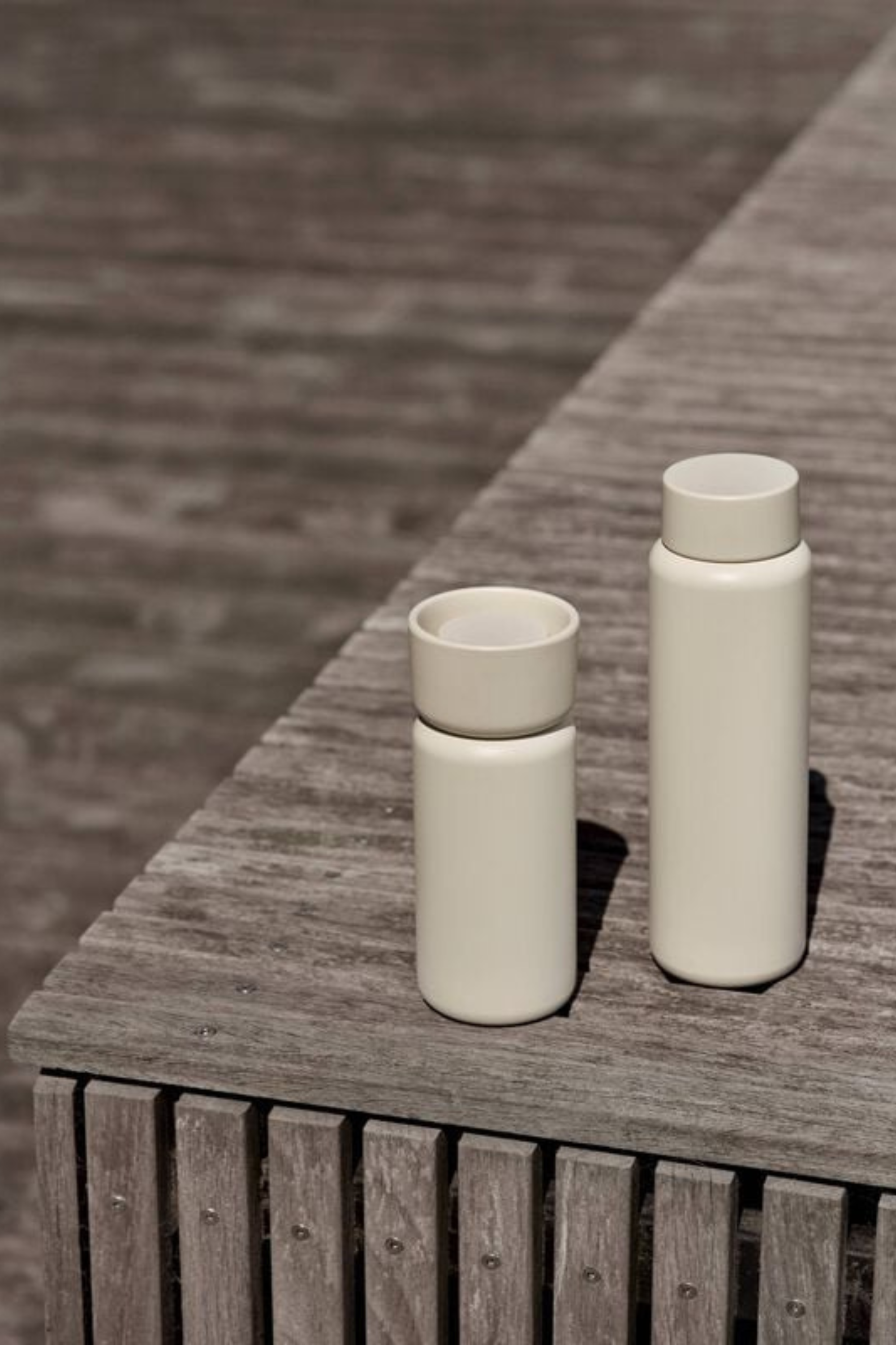 Singles Thermo mug with two lids cream