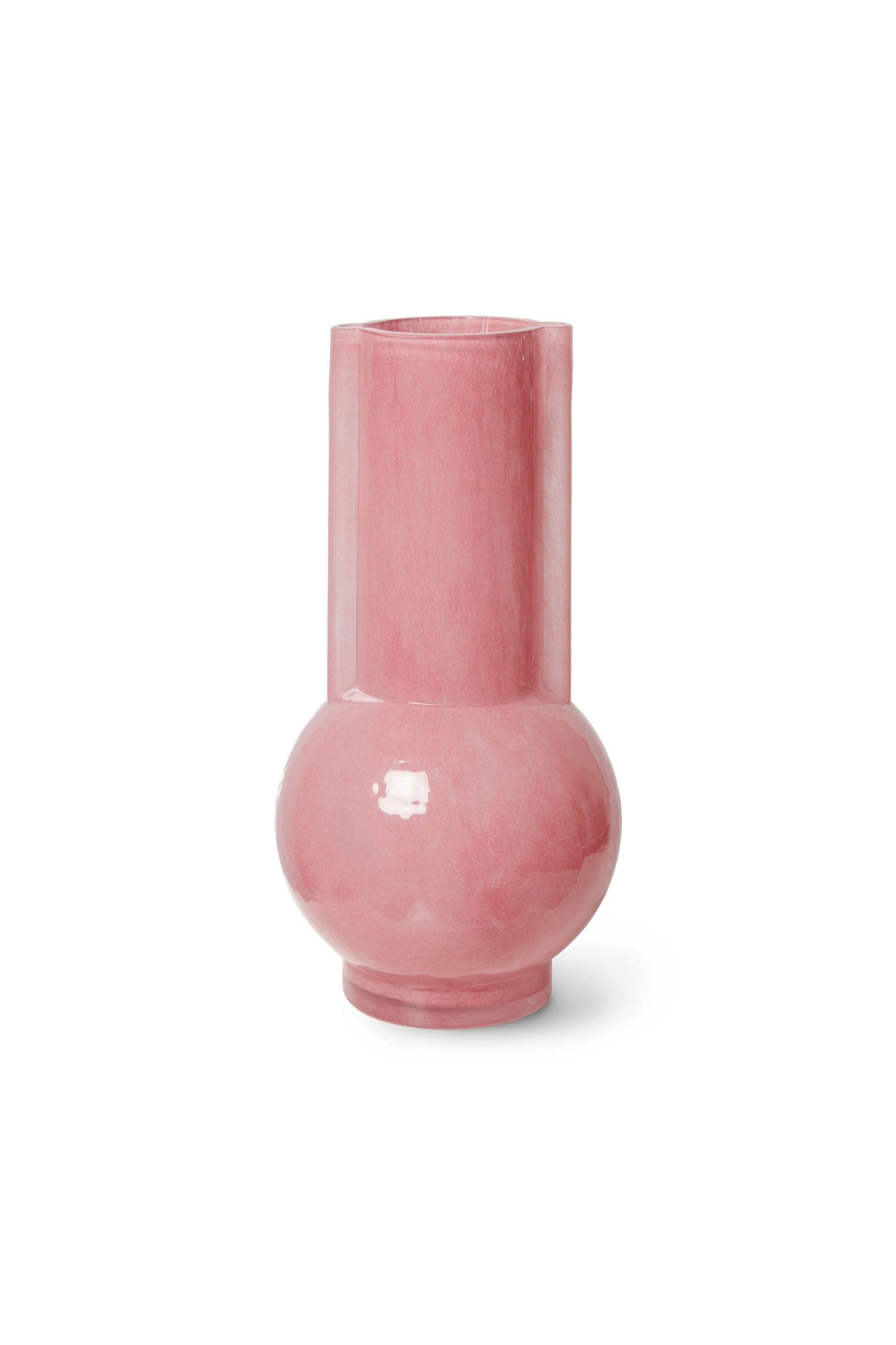 Glass vase flamingo pink