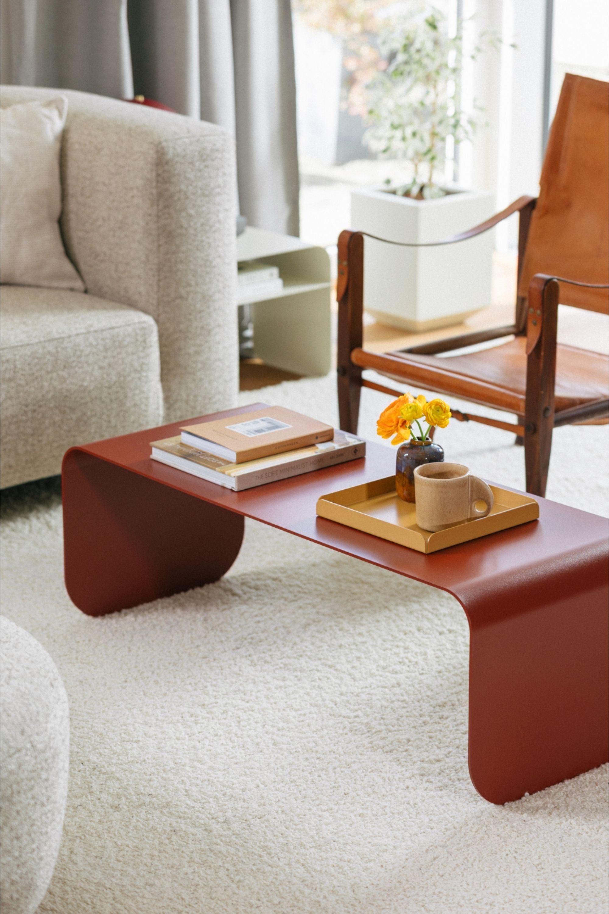 Arden pearl coffee table with shelf