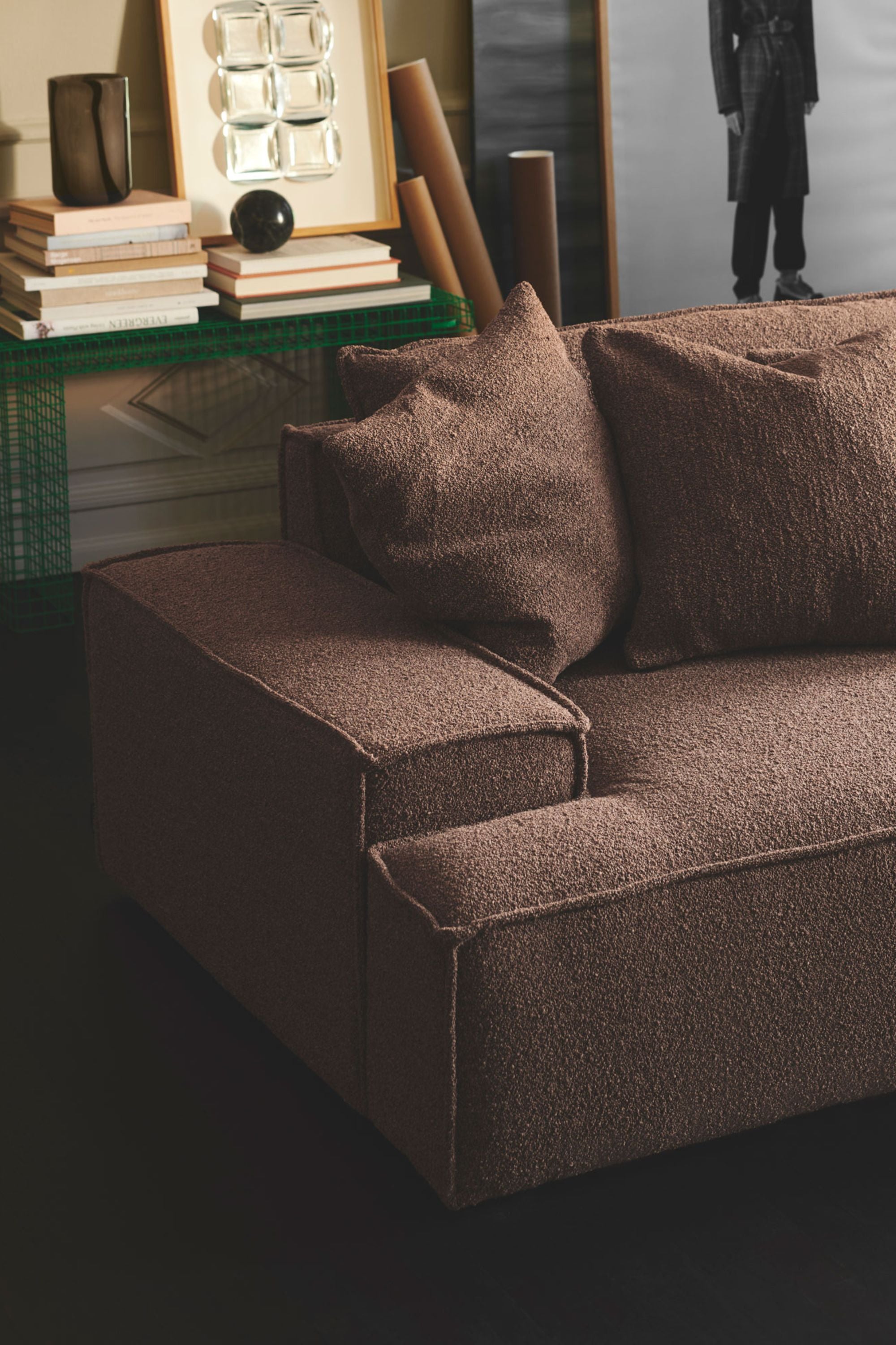 Daphne Sofa Module Left Armrest Pebble Rust