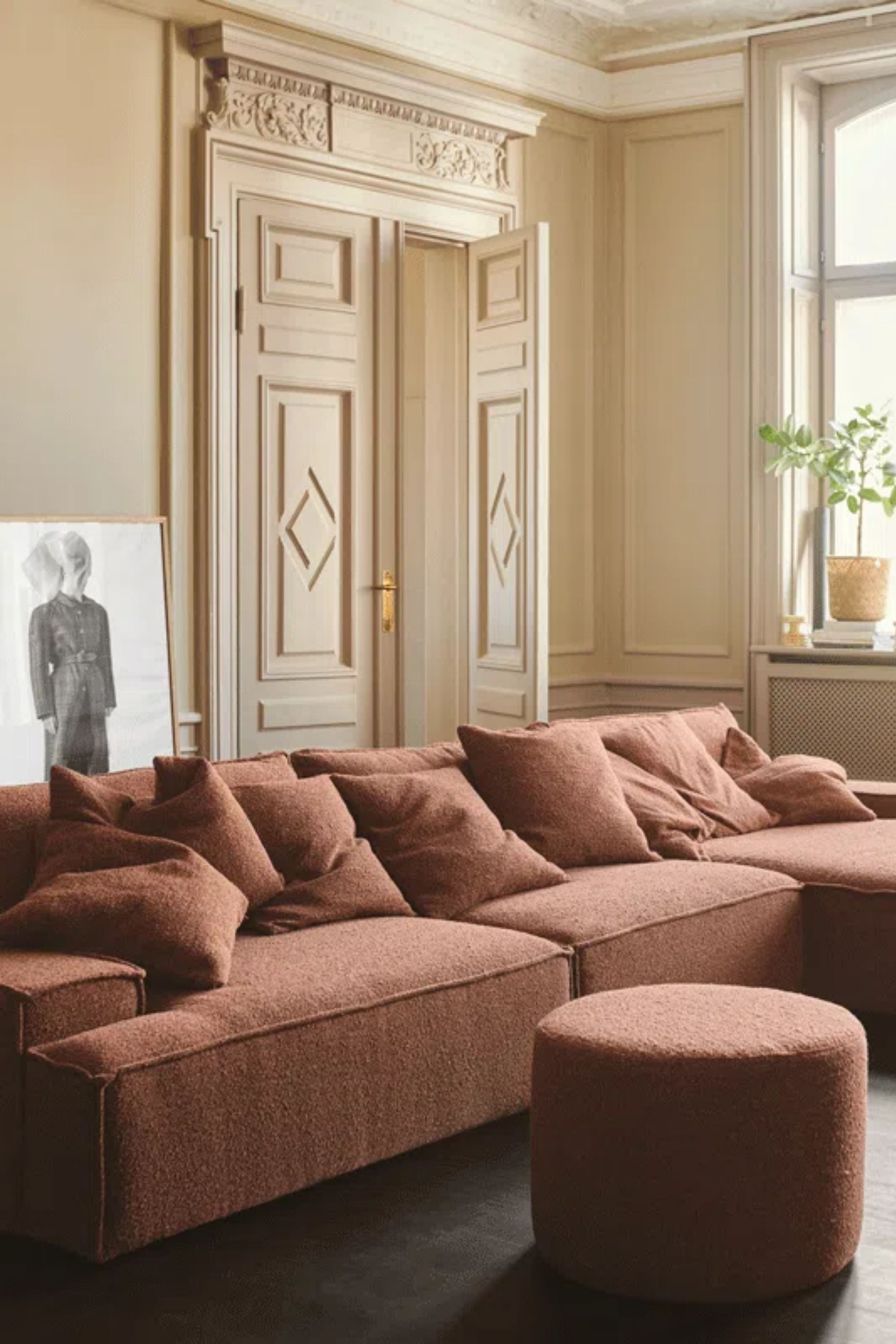 Daphne Sofa Module Corner Left Pebble Rust