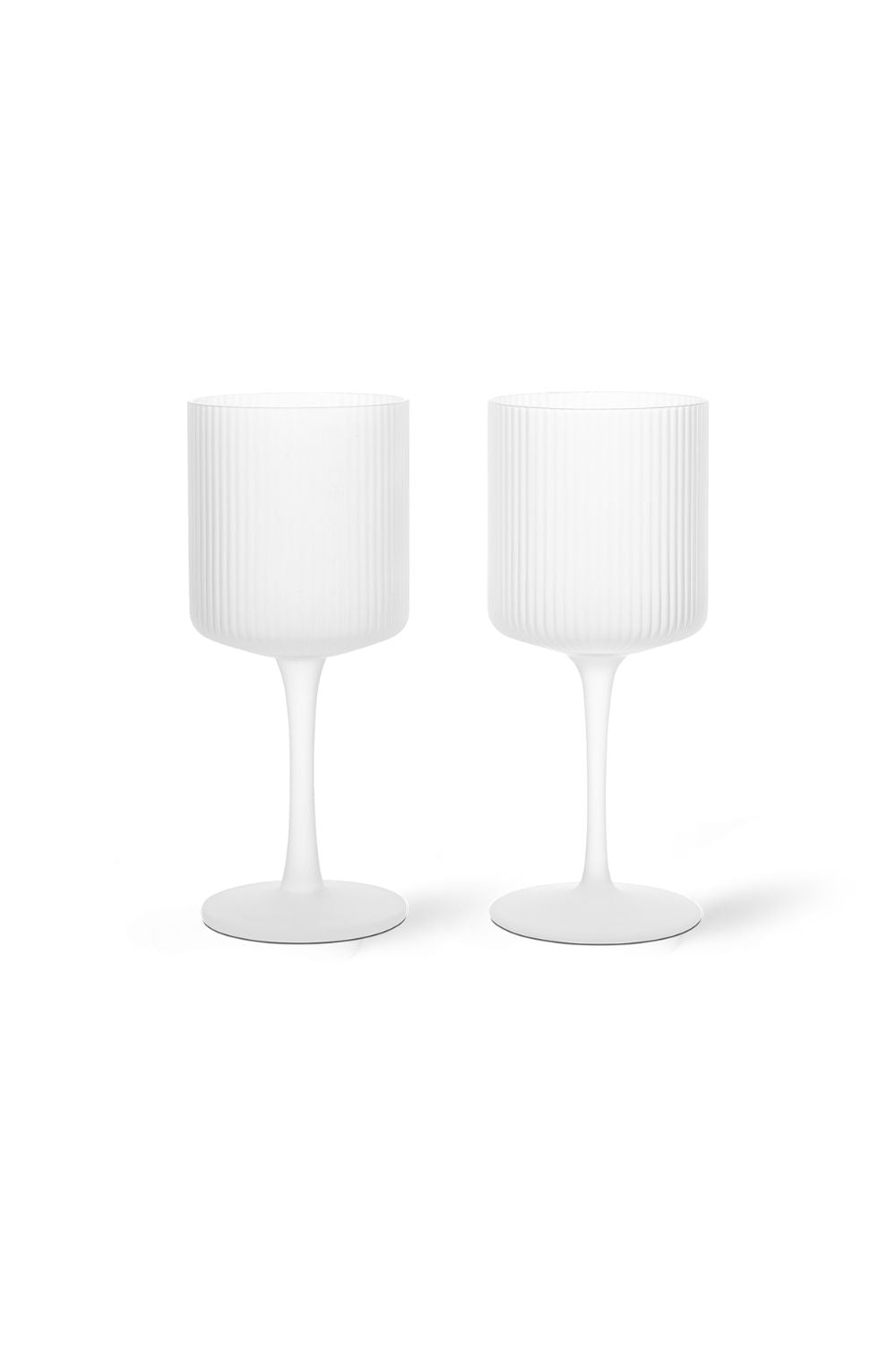 Ripple White Wine Glasses Frosted | ferm LIVING | Home of Solinfo