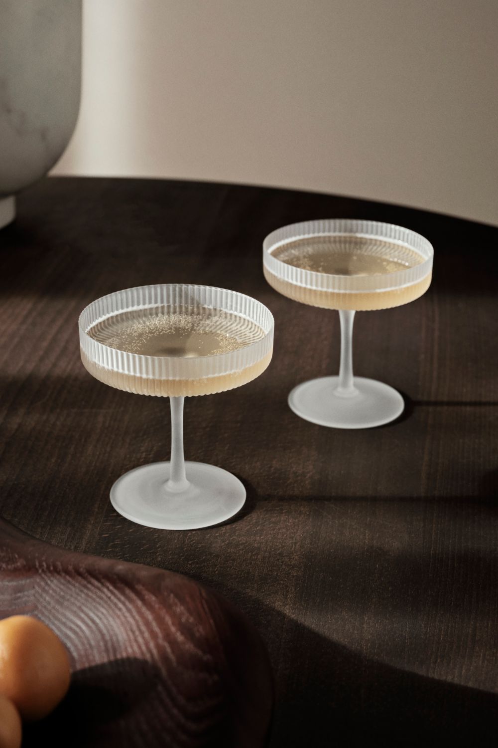 Ripple Champagne Glasses Frosted | ferm LIVING | Home of Solinfo