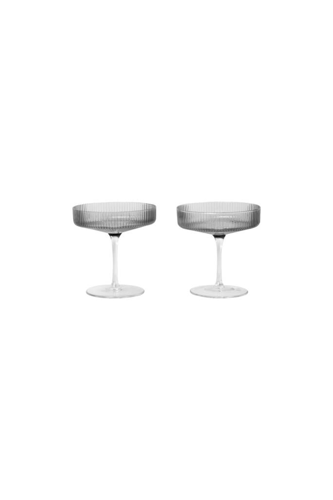 Ripple Champagne Saucers Smoked Grey | ferm LIVING | Home of Solinfo
