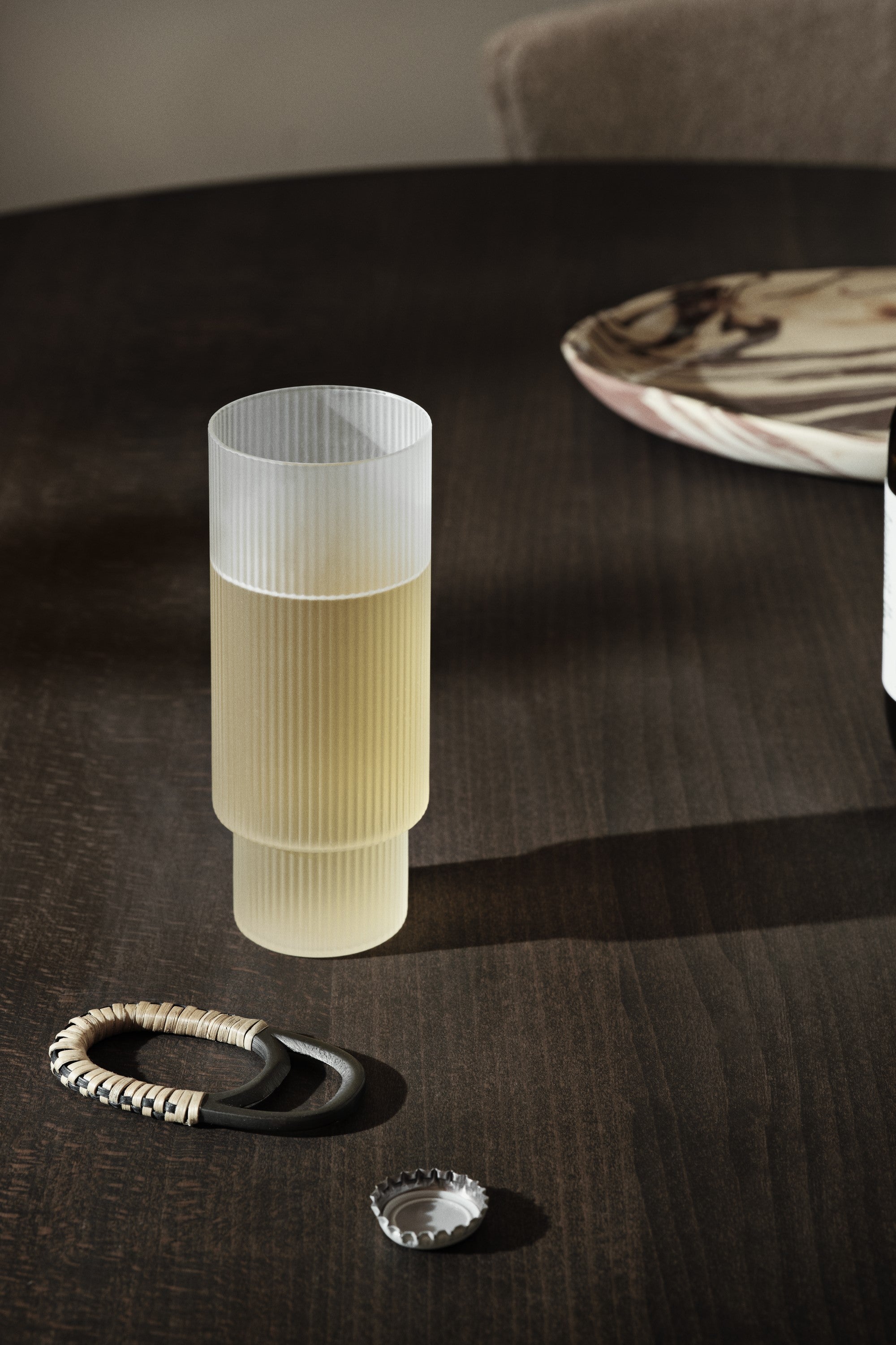 Ripple Frosted Long Drink Glasses Clear  | ferm LIVING | Home of Solinfo