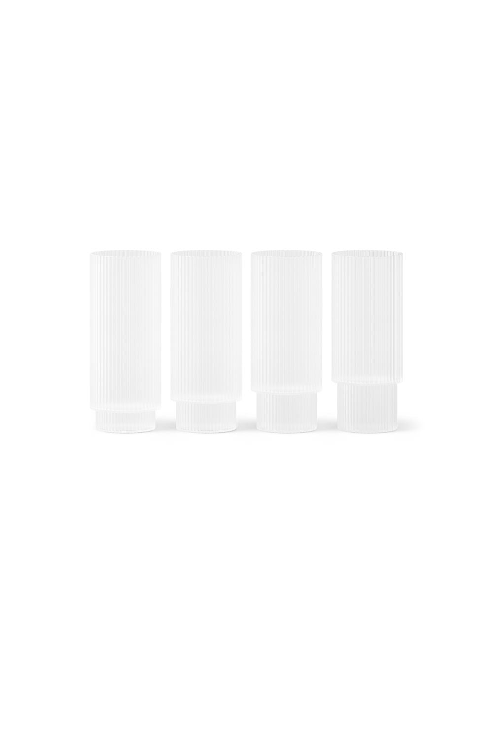 Ripple Frosted Long Drink Glasses Clear  | ferm LIVING | Home of Solinfo