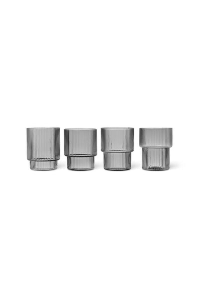 Ripple Glasses Smoked Grey | ferm LIVING | Home of Solinfo