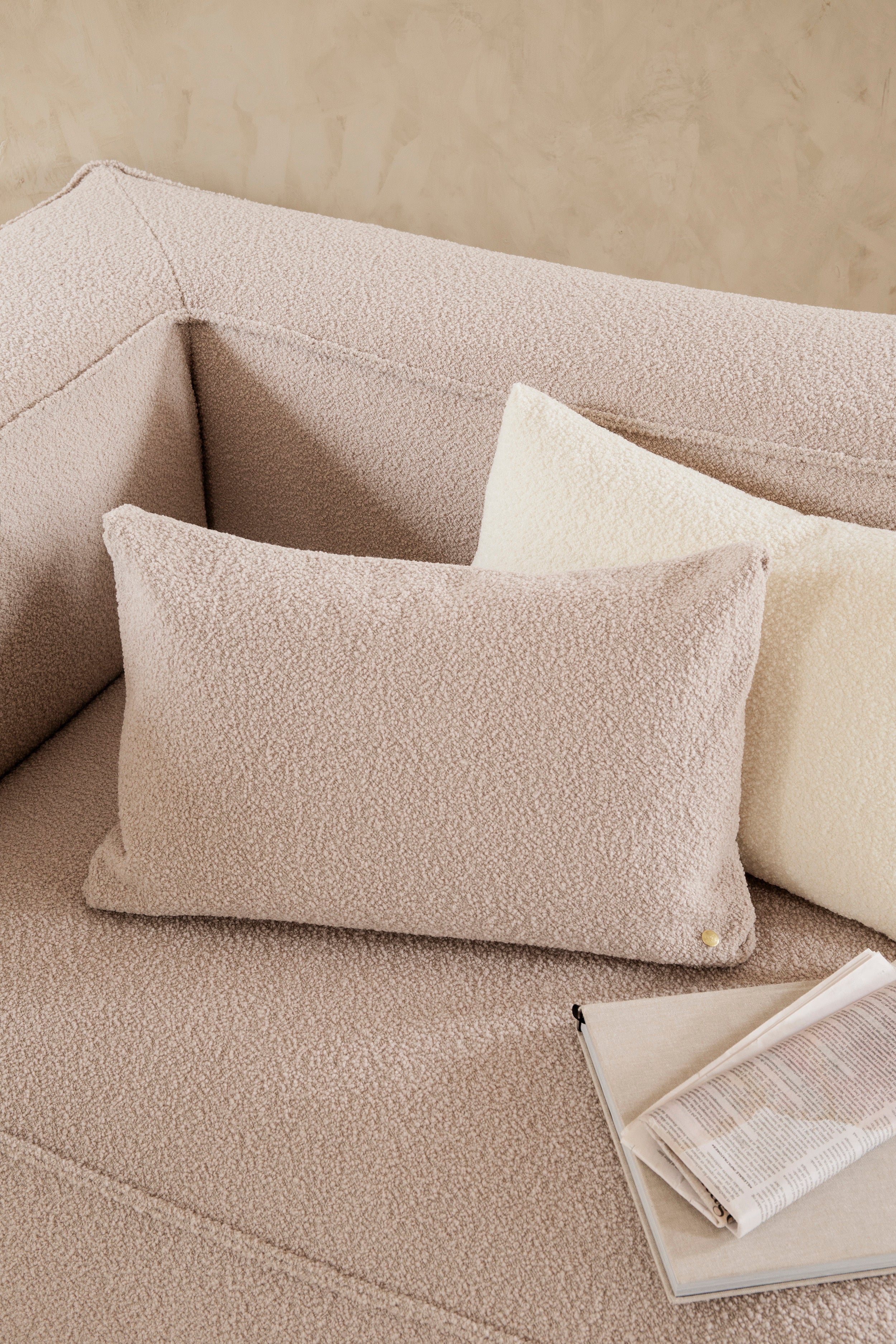 Clean Cushion - Wool Boucle natural | ferm LIVING | Home of Solinfo