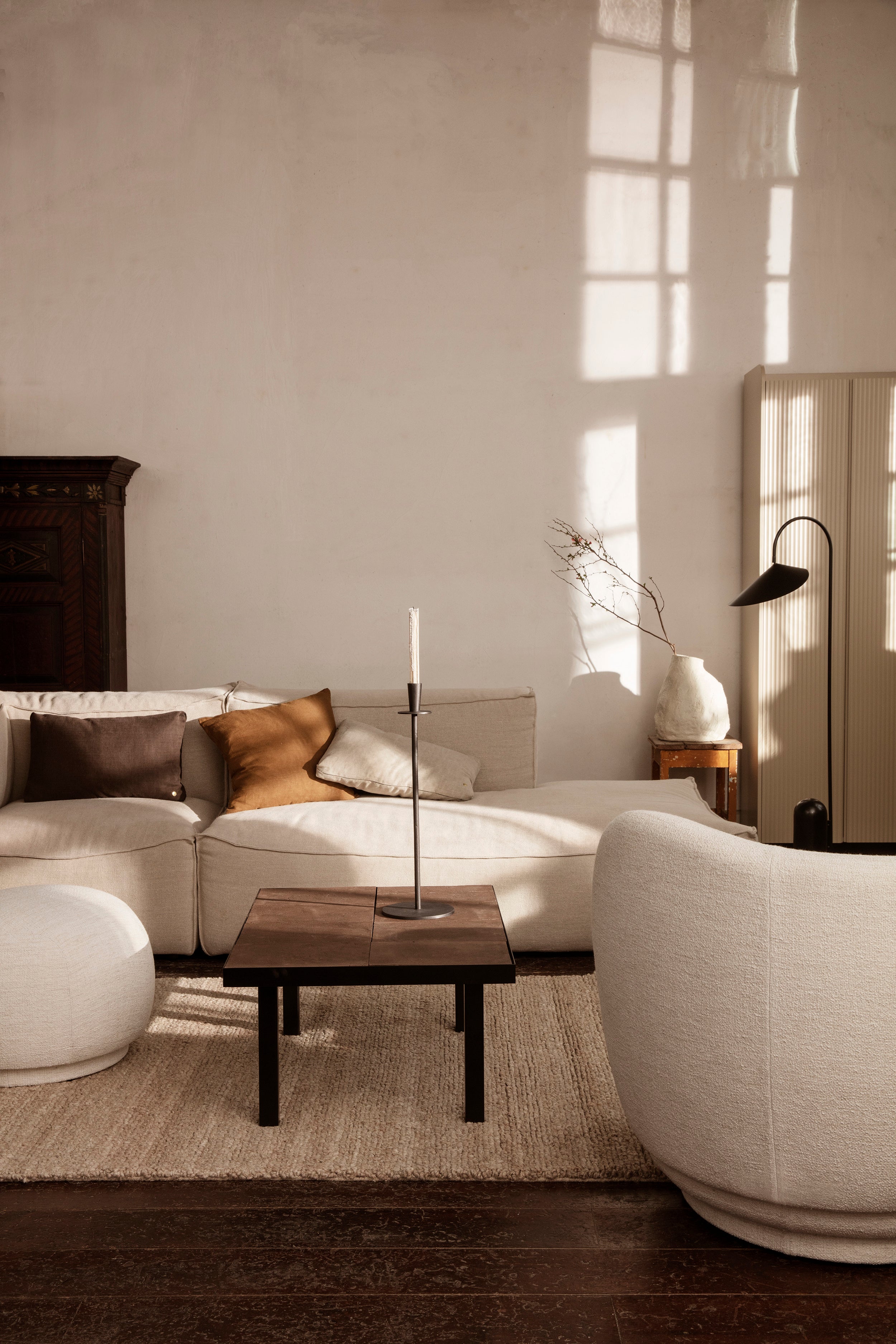 Clean Cushion - Wool Boucle natural | ferm LIVING | Home of Solinfo