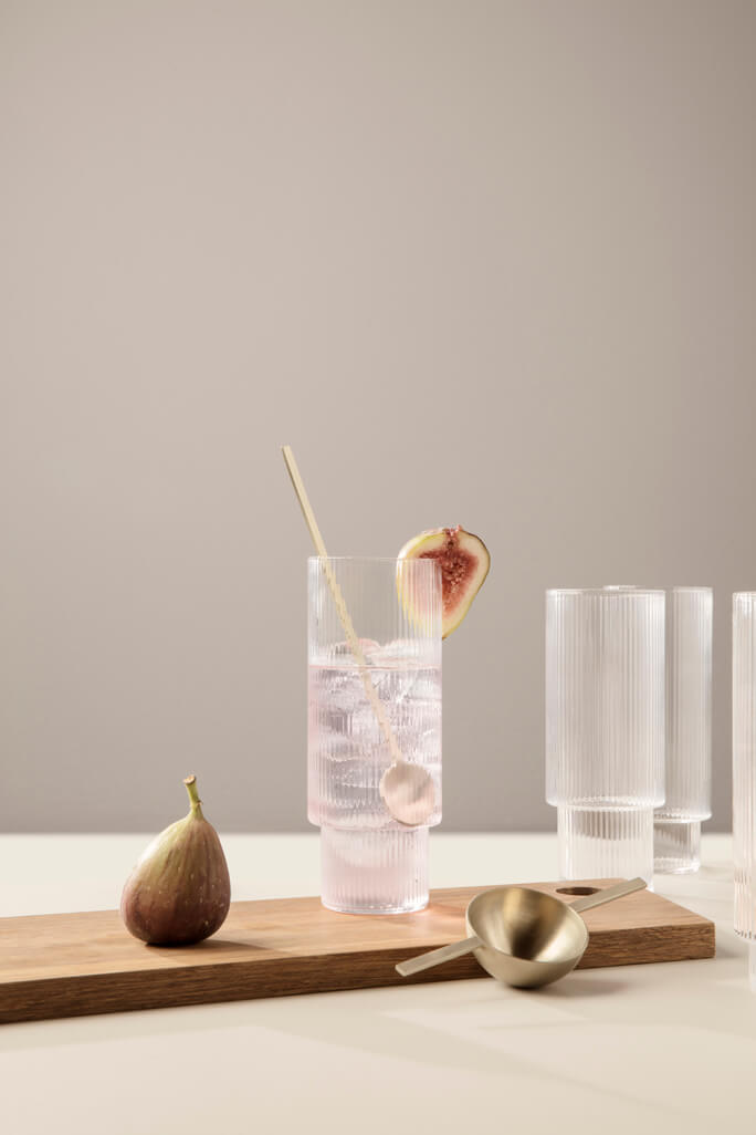 Ripple Long Drink Glasses Clear | ferm LIVING | Home of Solinfo