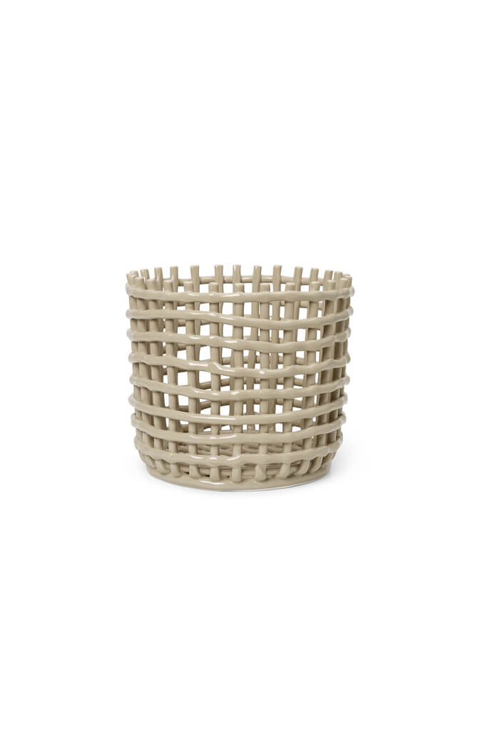 Ceramic Basket - Large Cashmere | ferm LIVING | Home of Solinfo