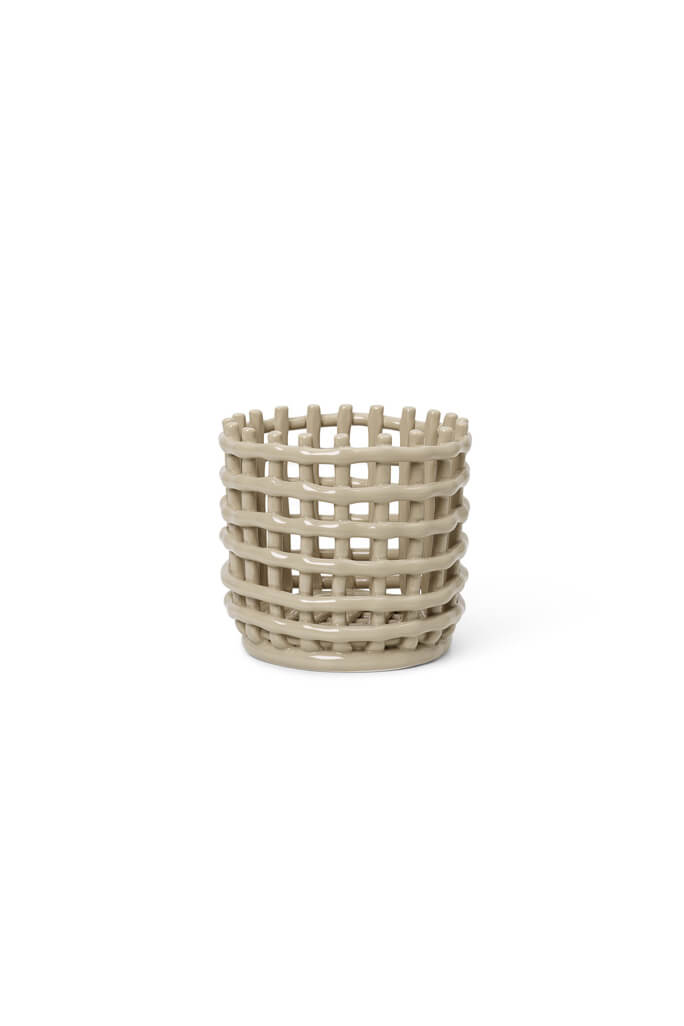 Ceramic Basket - Small Cashmere | ferm LIVING | Home of Solinfo