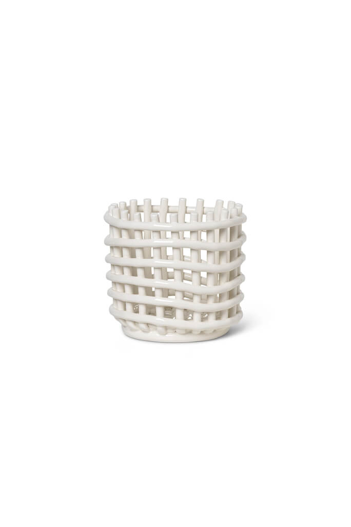 Ceramic Basket - Small Off-White | ferm LIVING | Home of Solinfo