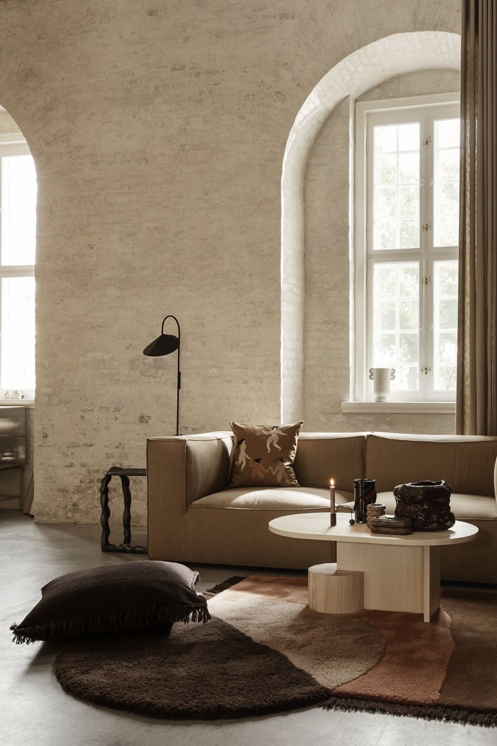 Kelim Fringe Cushion L Dark Melange | ferm LIVING | Home of Solinfo