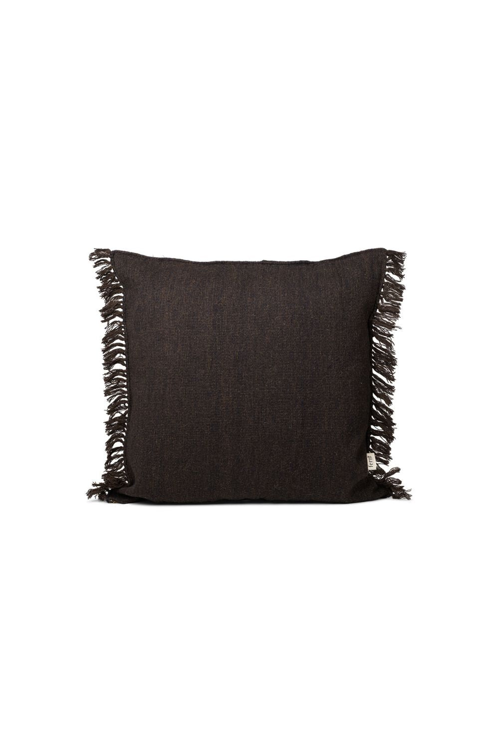 Kelim Fringe Cushion L Dark Melange | ferm LIVING | Home of Solinfo