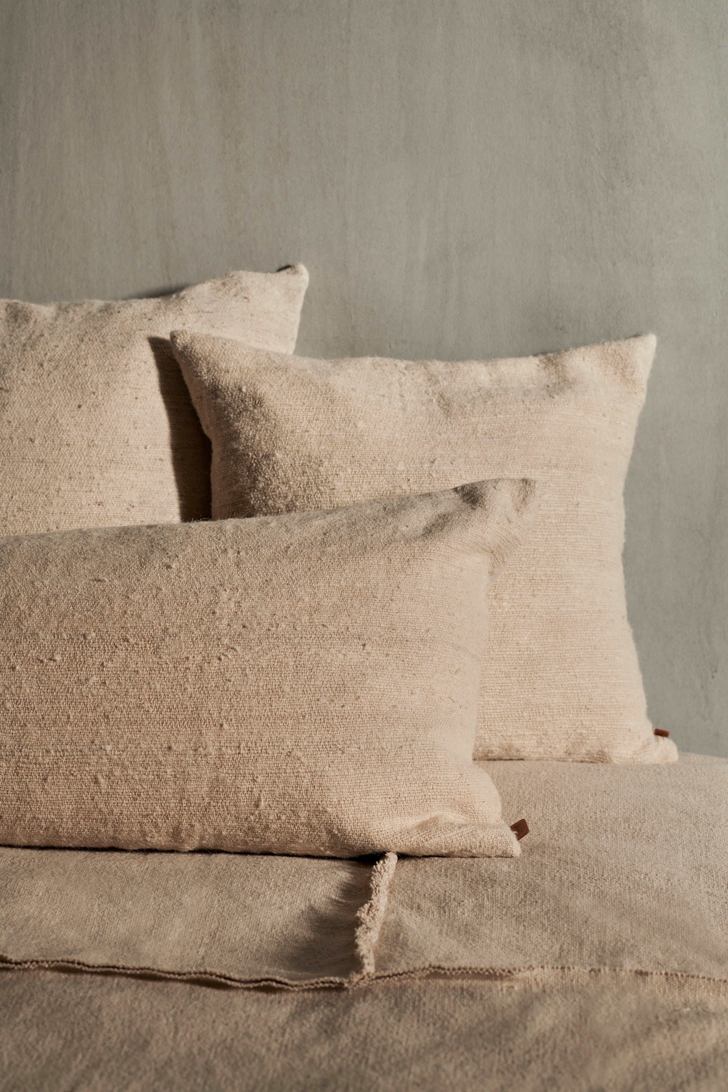 Nettle Cushion Cover Large Natural | ferm LIVING | Home of Solinfo