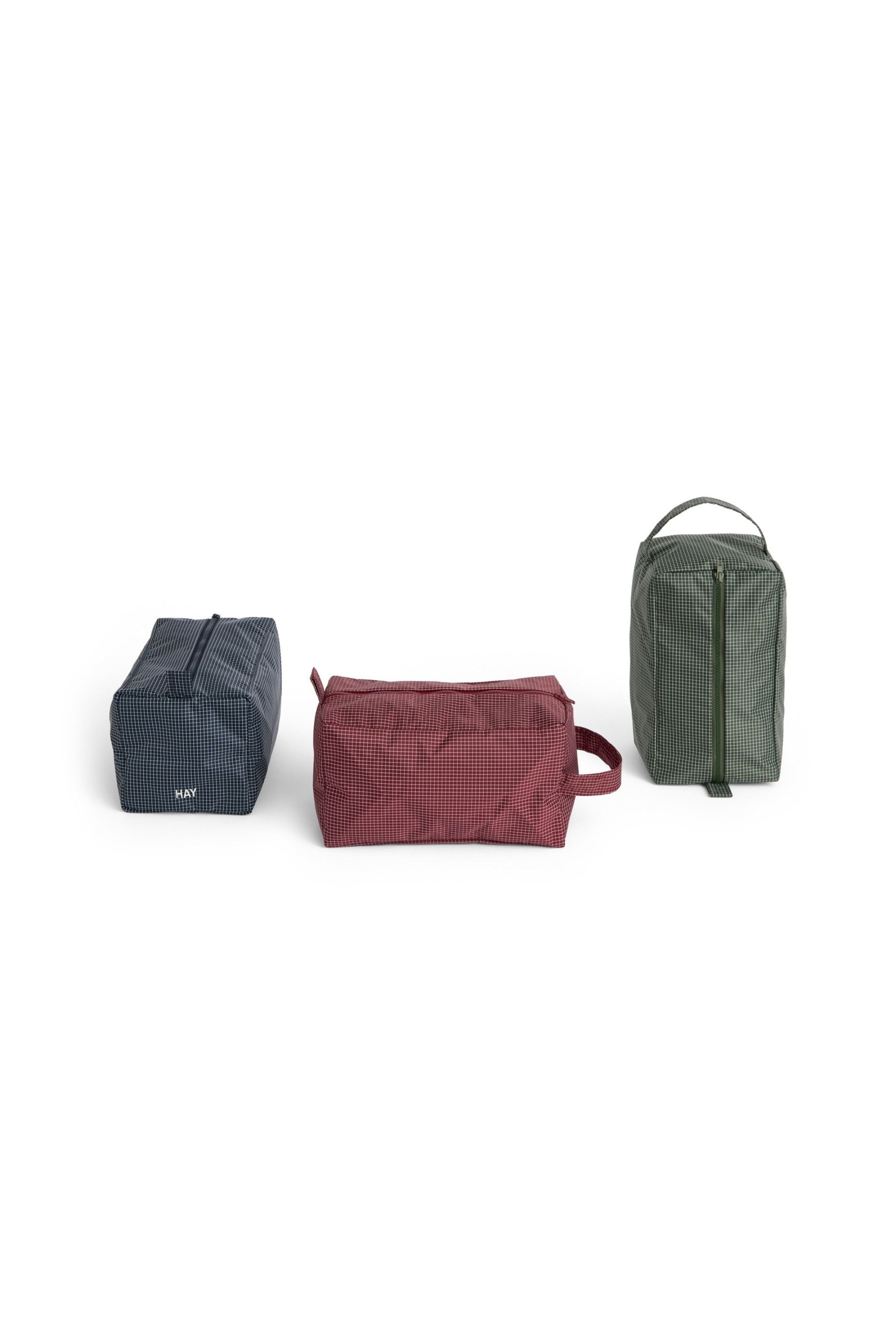 Grid Wash Bag Medium Dark green