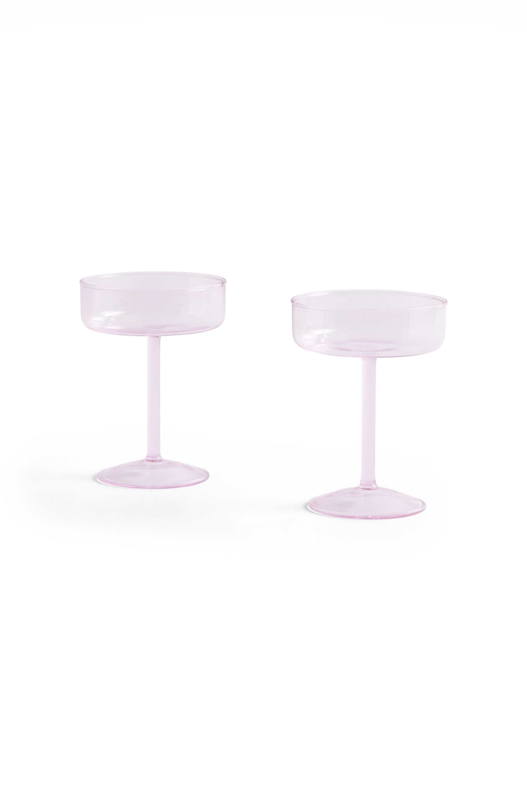 TINT COUPE GLASS-SET OF 2-PINK
