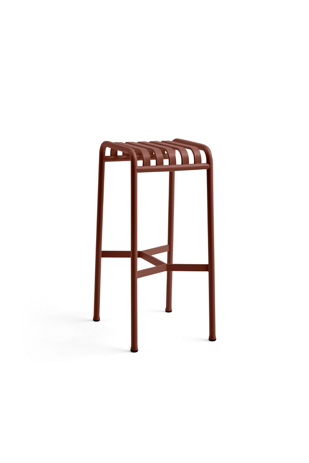 Palissade bar stool iron red