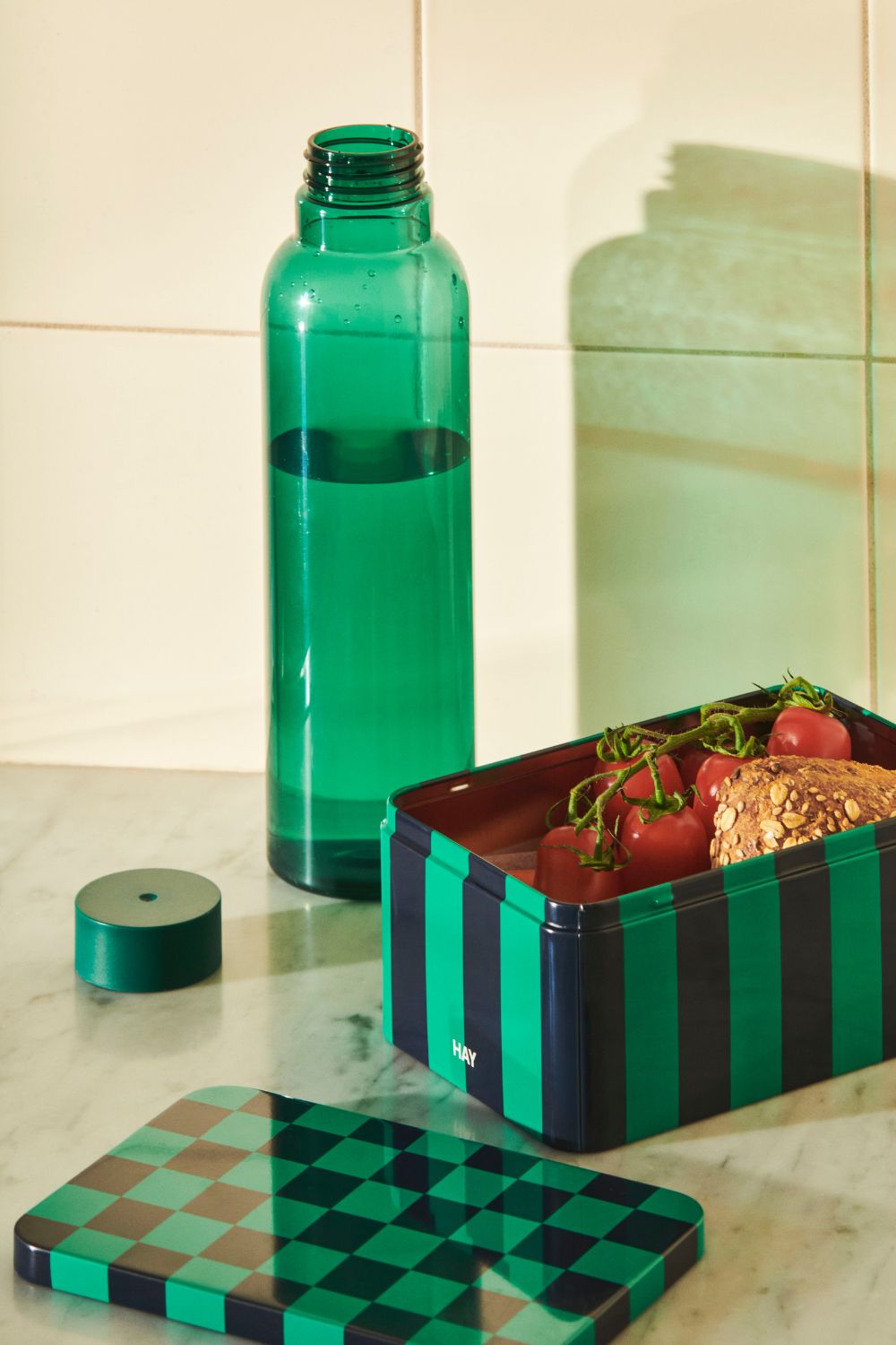 Tin Container Small Dark blue and Green